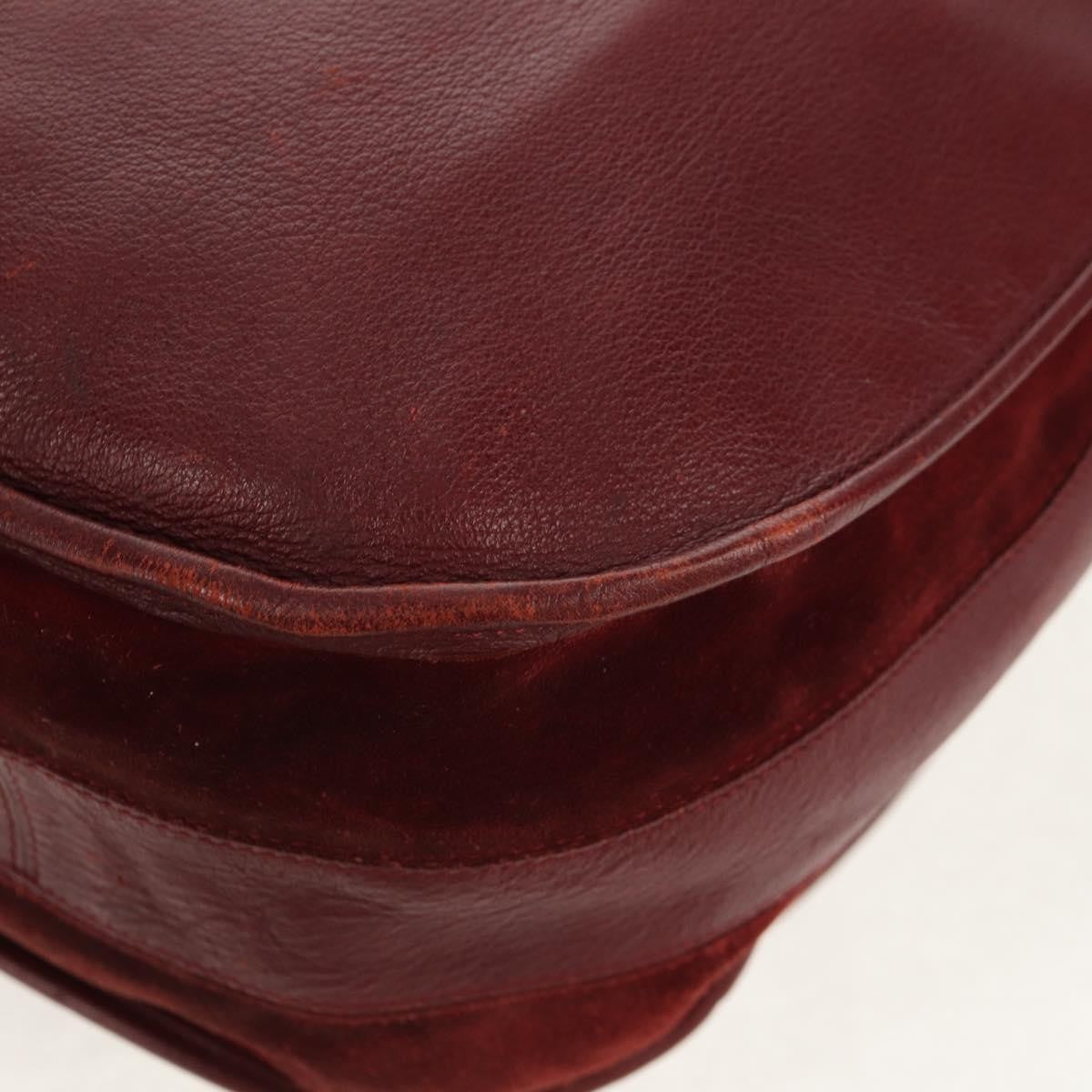 Cartier Must De Cartier Shoulder Bag Leather Burgundy Leather Shoulder Bag Bag (Pre-Owned)
