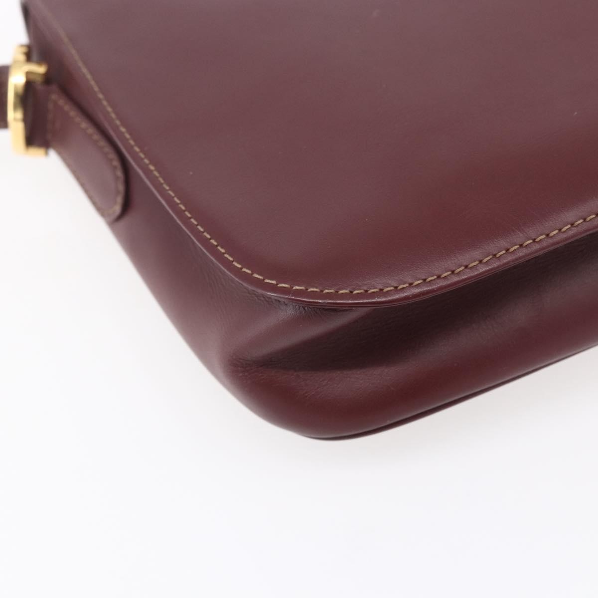 Cartier Must De Cartier Shoulder Bag Leather Burgundy Leather Shoulder Bag Bag (Pre-Owned)