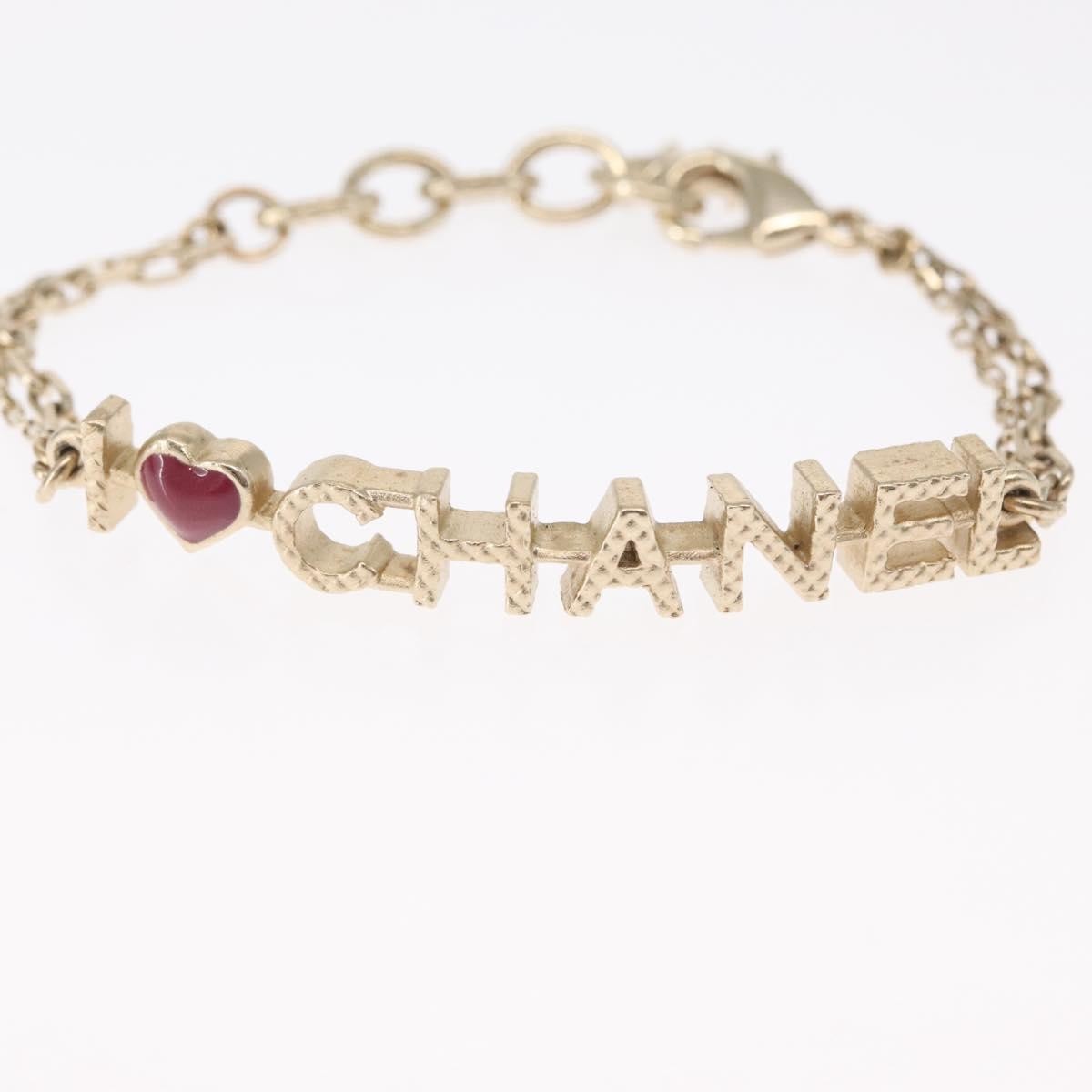 Chanel I Love Chanel Bracelet Metal With Resin Gold Metal Bracelet Jewelry (Pre-Owned)