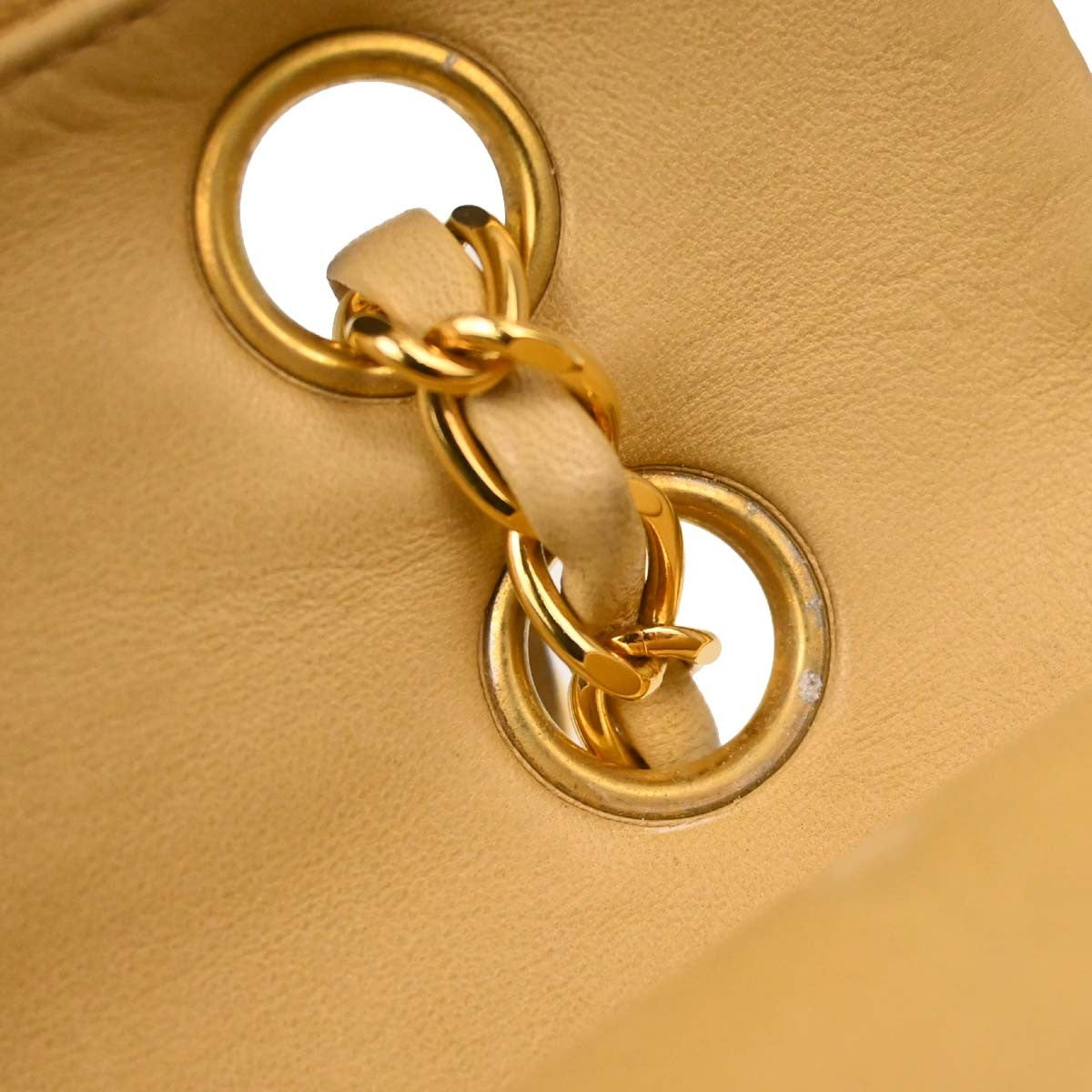 Chanel Timeless - Classic Double Flap Bag Leather Beige Calfskin Handbag (Pre-Owned)