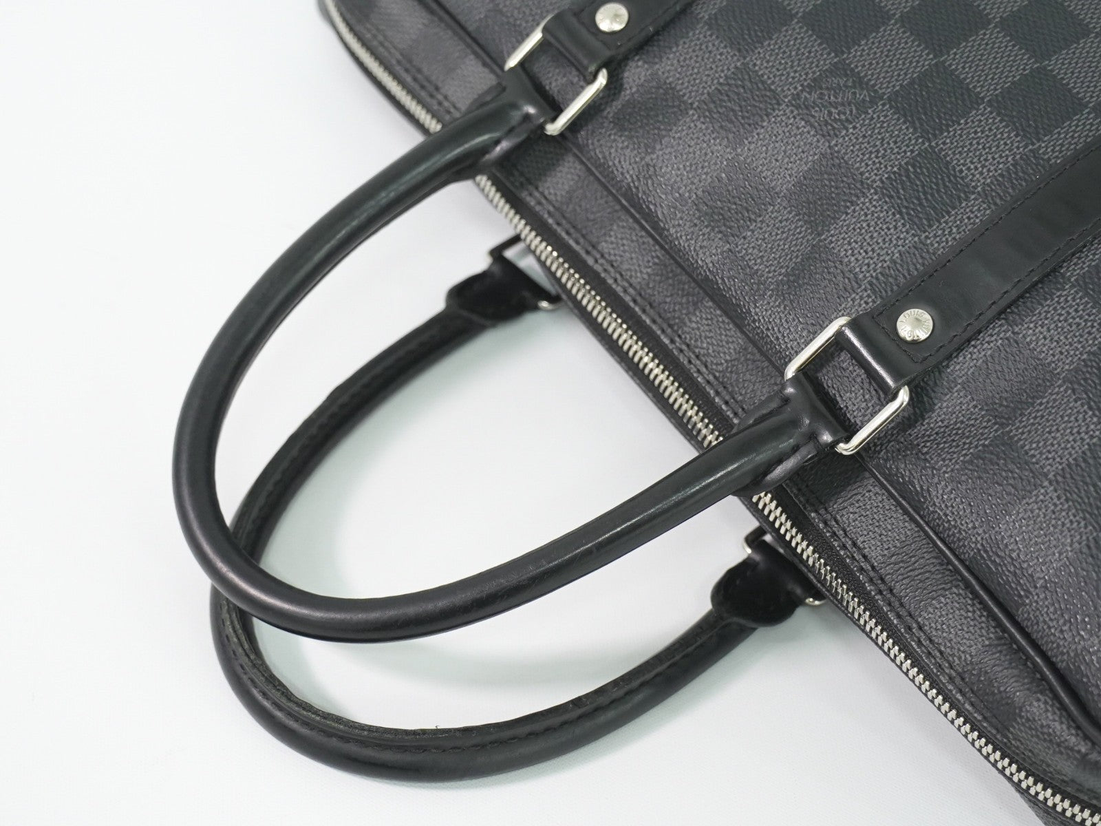 Louis Vuitton Porte-Documents Voyage Briefcase Damier Graphite Gray Canvas Briefcase Bag (Pre-Owned)