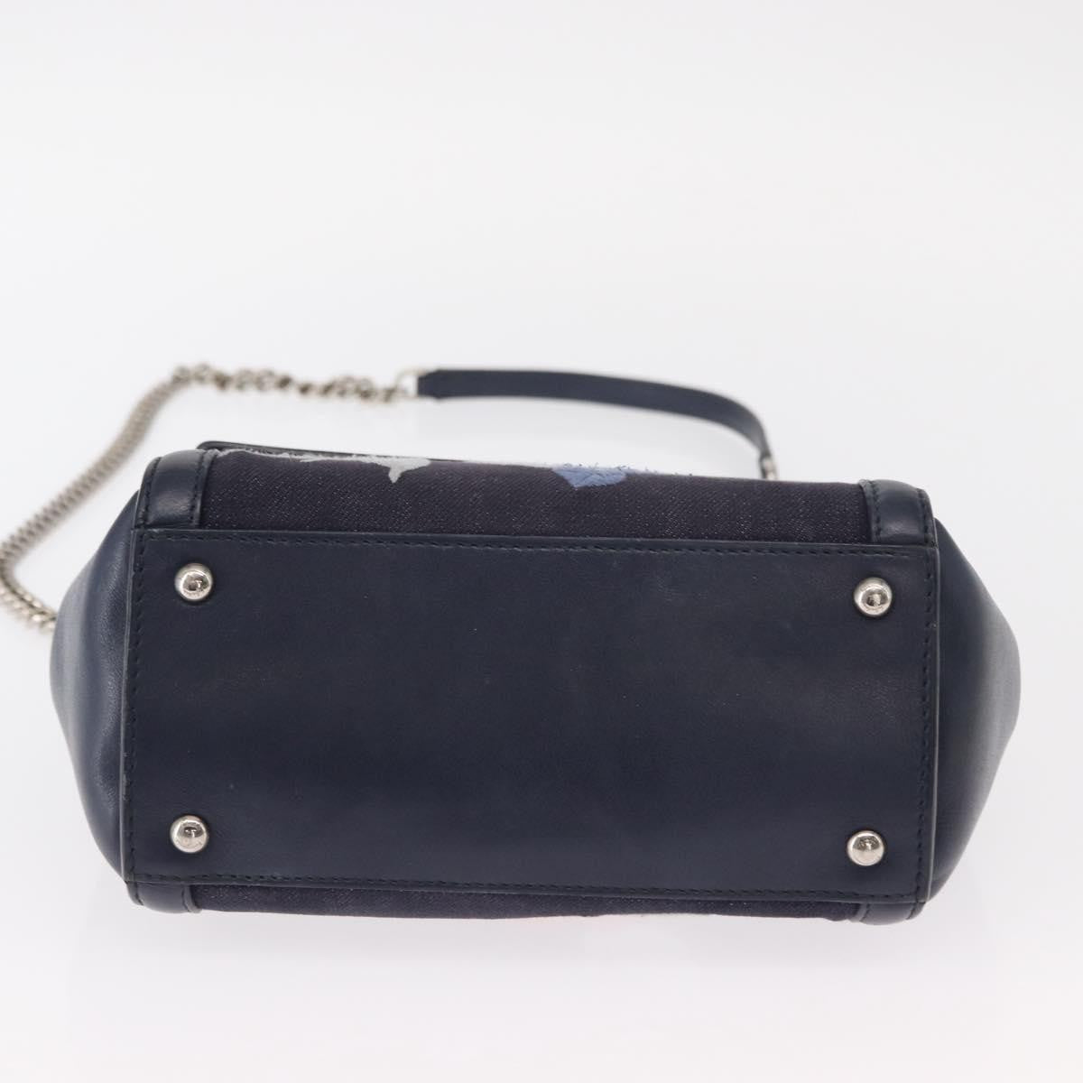Salvatore Ferragamo Vala Handbag Leather Navy Denim_Jeans Handbag (Pre-Owned)