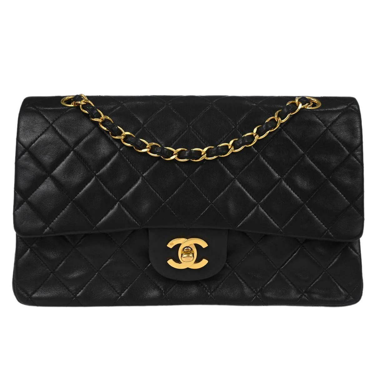 Chanel Timeless - Classic Double Flap Bag Leather Black Leather Shoulder Bag Bag (Pre-Owned)