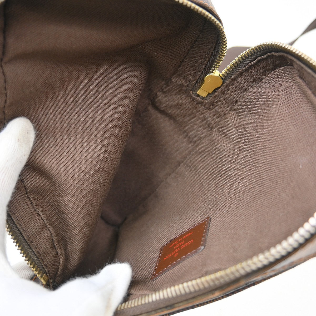 Louis Vuitton Geronimos Waist Bag Damier Brown Canvas Shoulder Bag Bag (Pre-Owned)