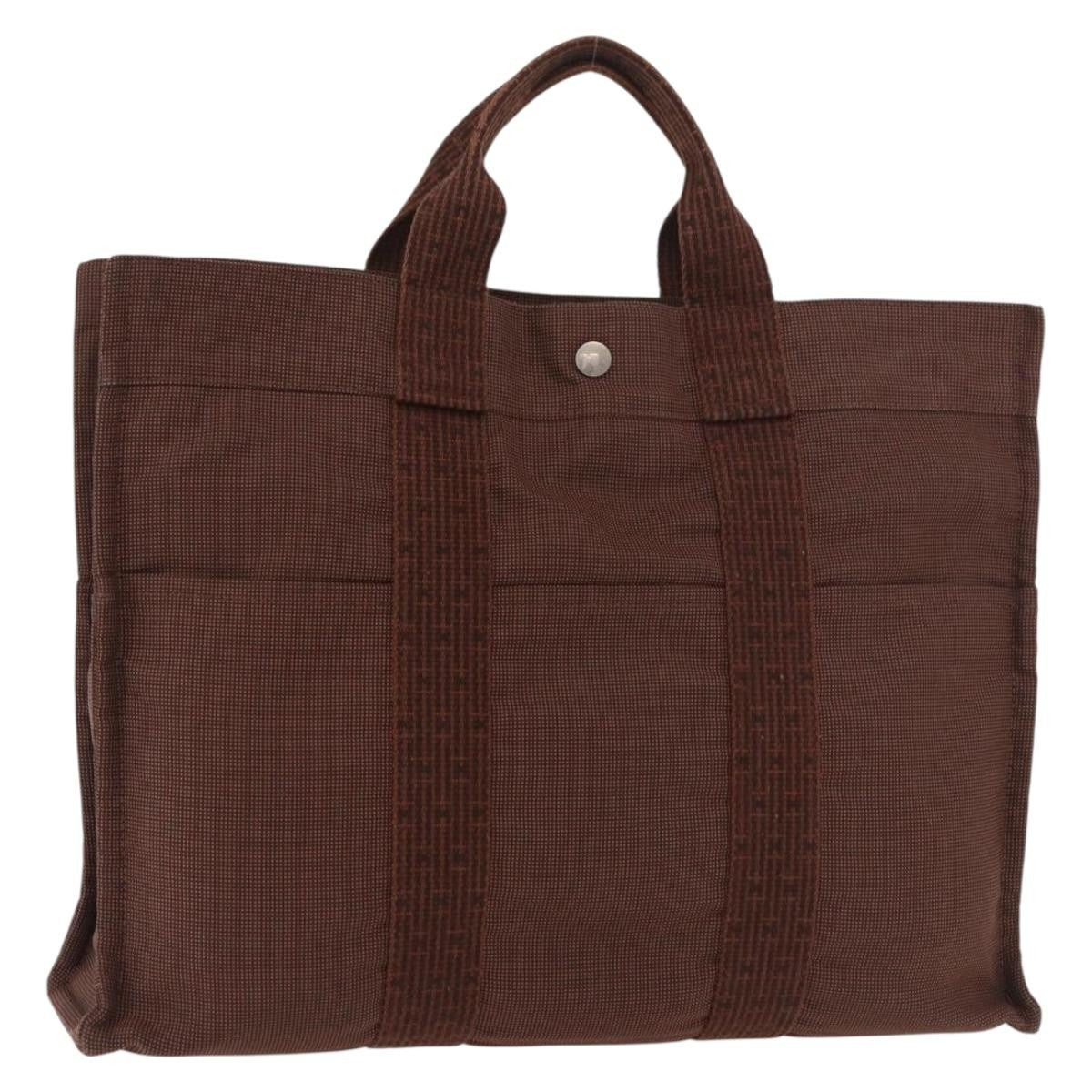 Hermes Fourre Tout Tote Canvas Brown Canvas Tote Bag Bag (Pre-Owned)