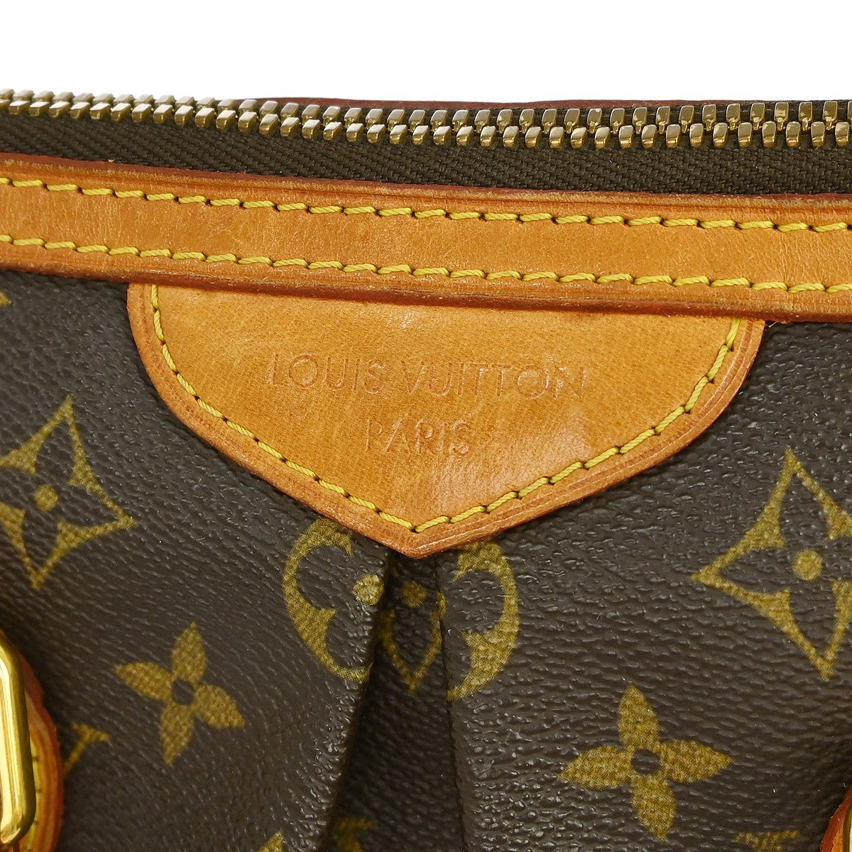 Louis Vuitton Palermo Handbag Monogram Canvas Brown Canvas Tote Bag Bag (Pre-Owned)
