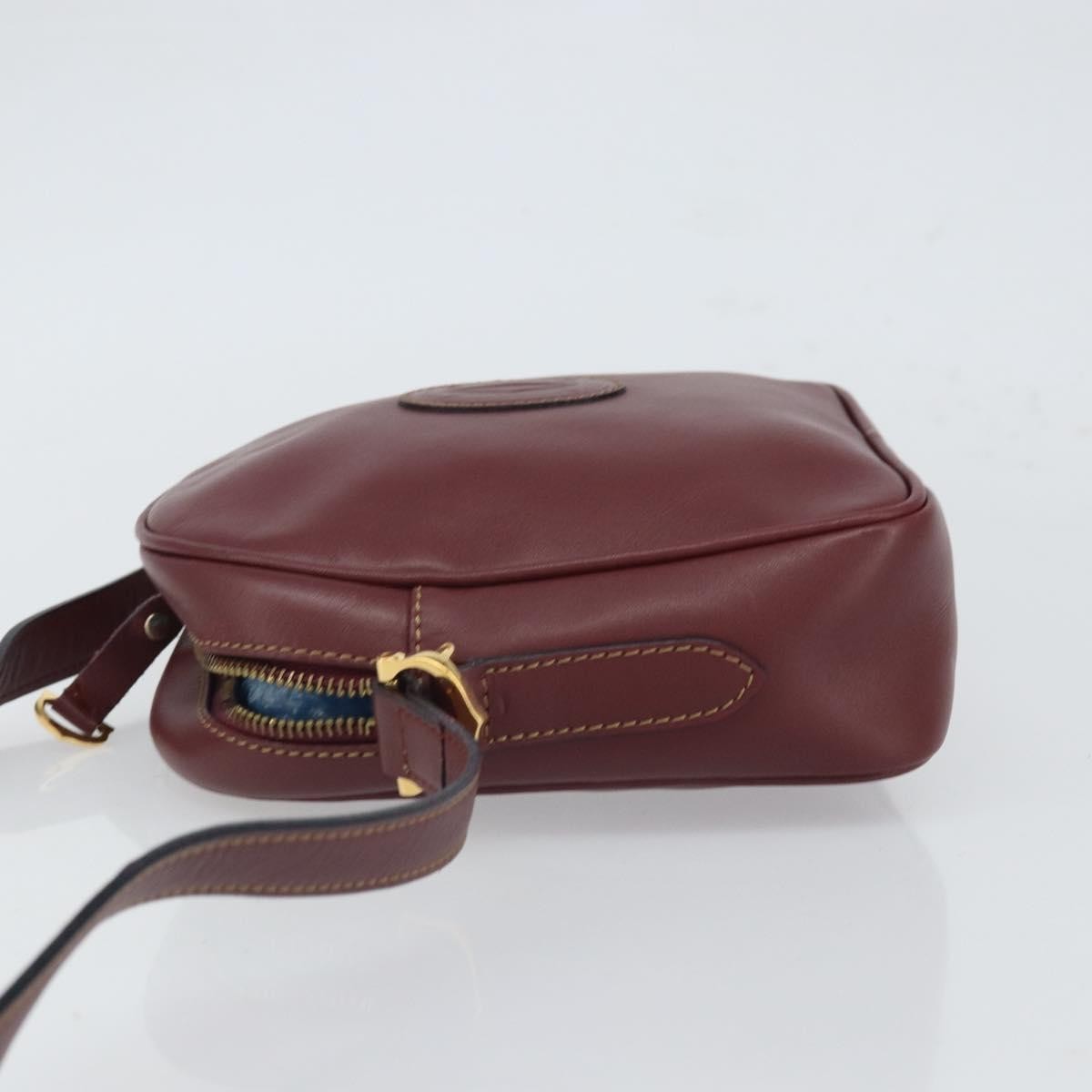 Cartier Must De Cartier Shoulder Bag Leather Burgundy Leather Shoulder Bag Bag (Pre-Owned)