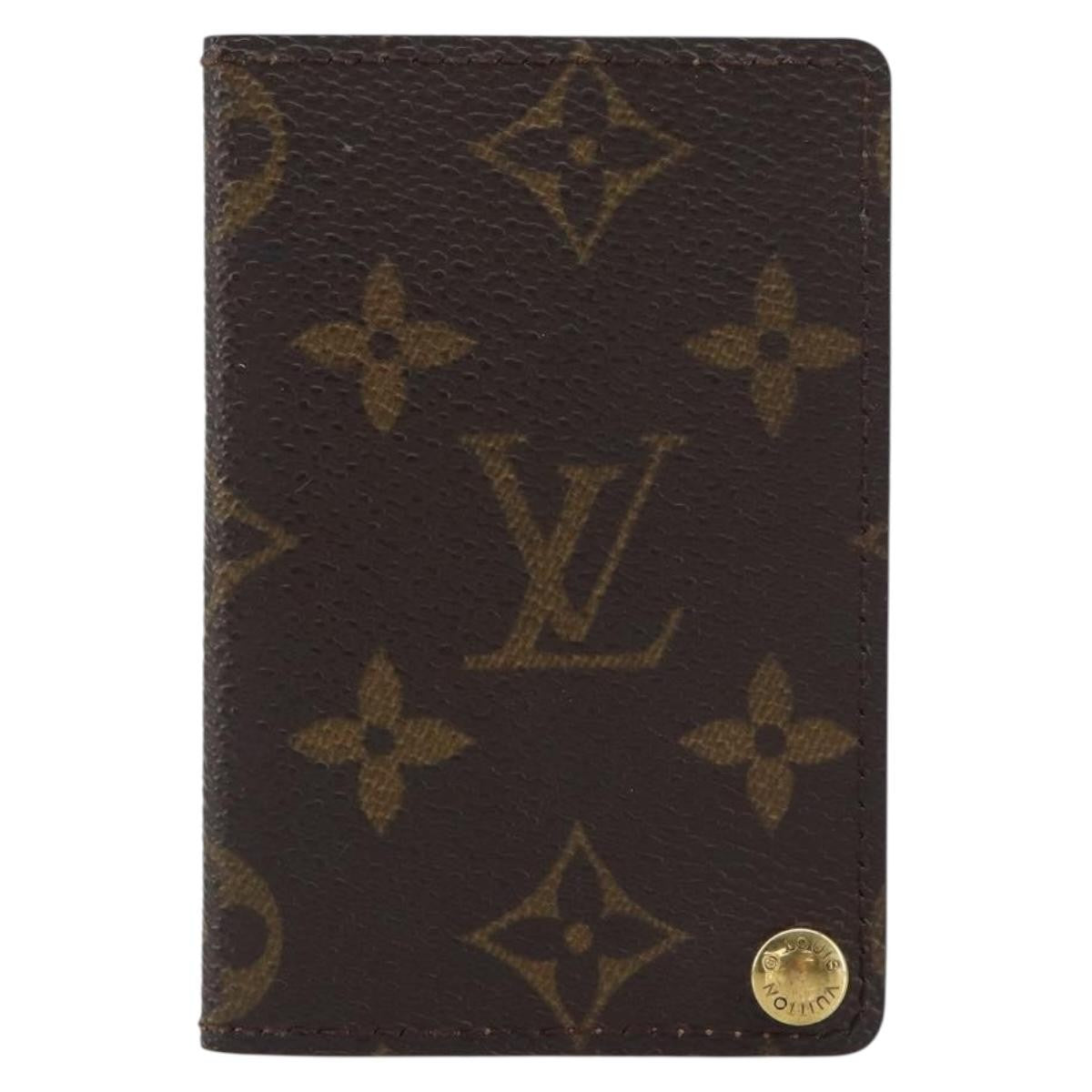 Louis Vuitton Porte Cartes Pression Card Case Monogram Canvas Brown Canvas Card Holders Accessory (Pre-Owned)