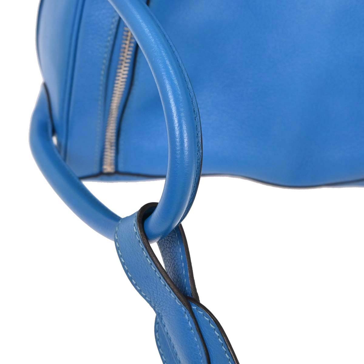 Hermes Lindy Bag Evercolor Blue Leather Shoulder Bag Bag (Pre-Owned)