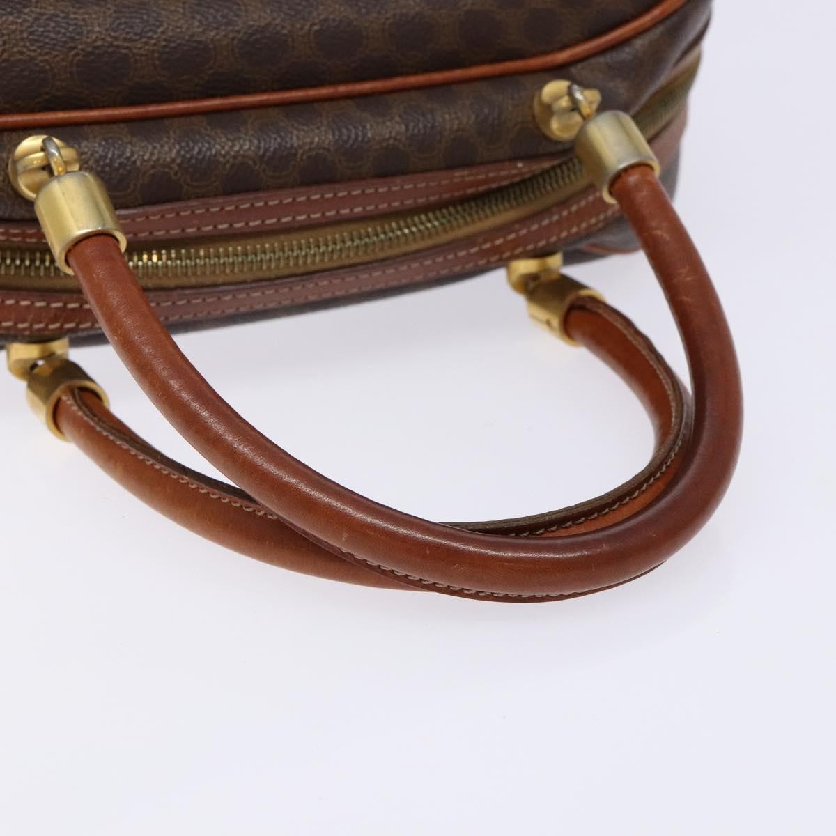Celine Macadam Handbag Macadam With Leather Brown Canvas Handbag (Pre-Owned)