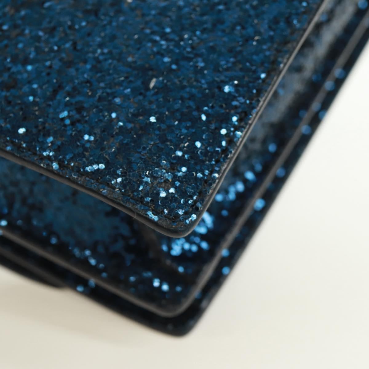 Saint Laurent Sunset Satchel Glitter Blue Leather Shoulder Bag Bag (Pre-Owned)