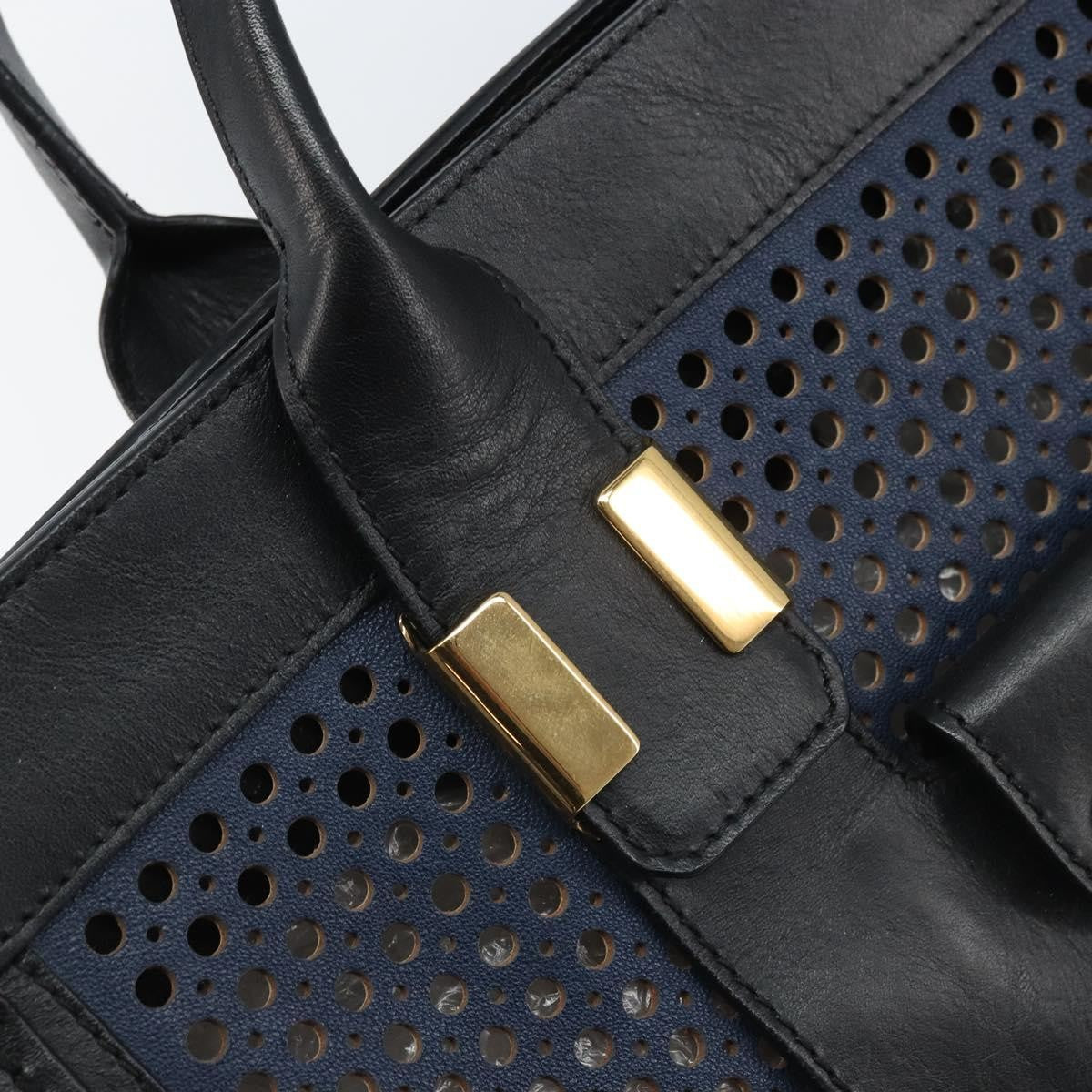 Chloe Alice Satchel Leather Black Leather Handbag (Pre-Owned)