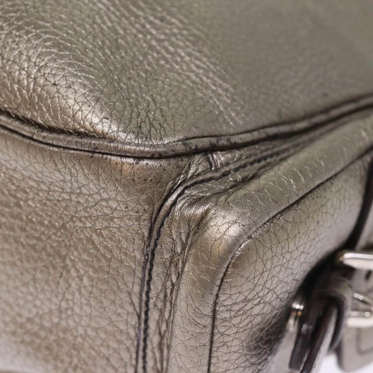 Prada Belted Hobo Vitello Daino Silver Leather Shoulder Bag Bag (Pre-Owned)