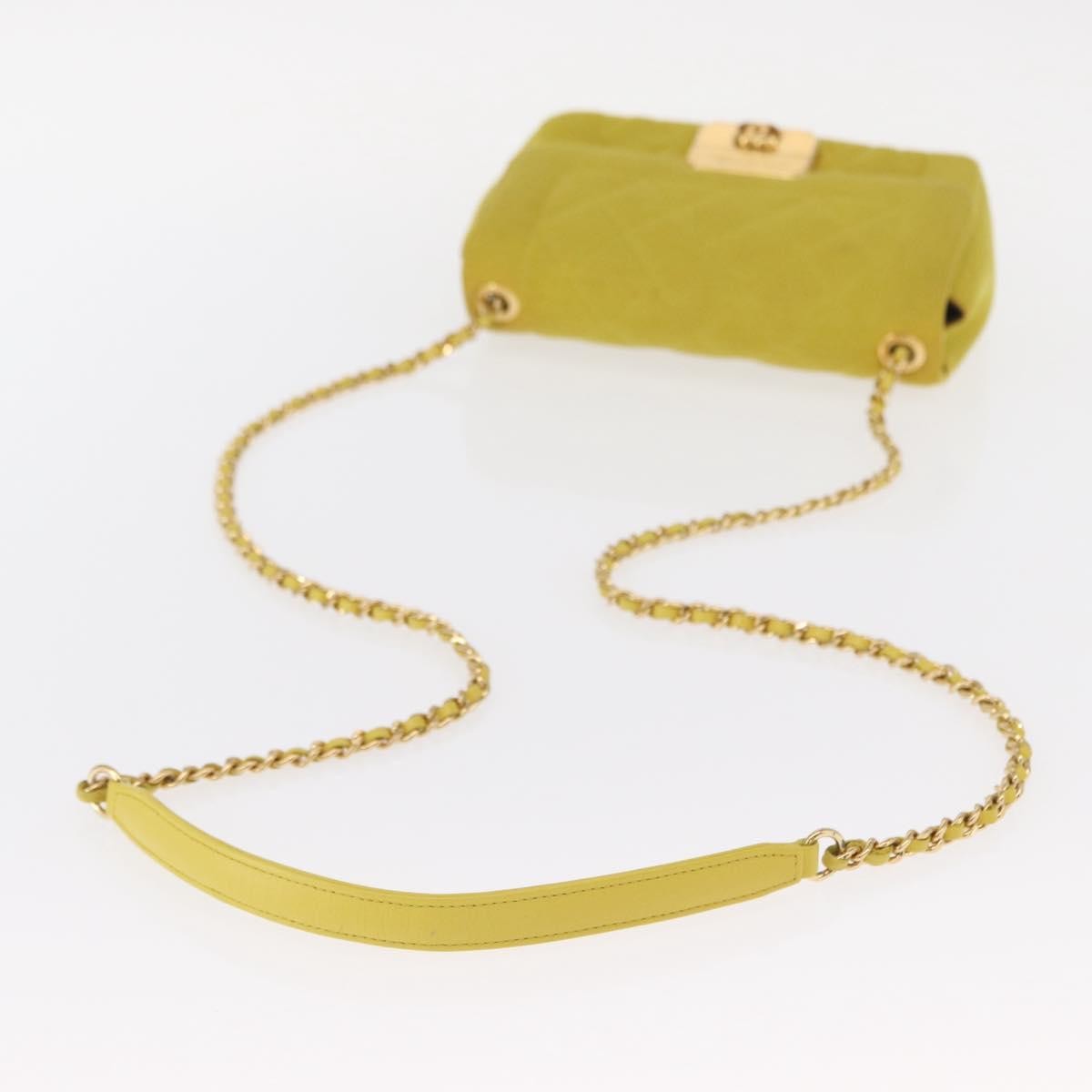Chanel Chic With Me Flap Bag Quilted Jersey Yellow Cotton Shoulder Bag Bag (Pre-Owned)