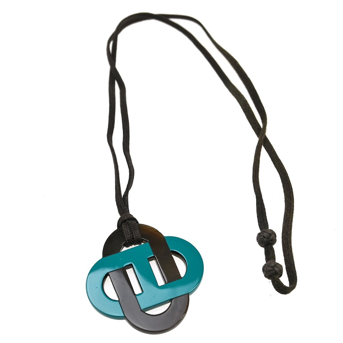 Hermes Isatis Pendant Necklace Buffalo Horn And Lacquer Multicolour Horn Necklace Jewelry (Pre-Owned)