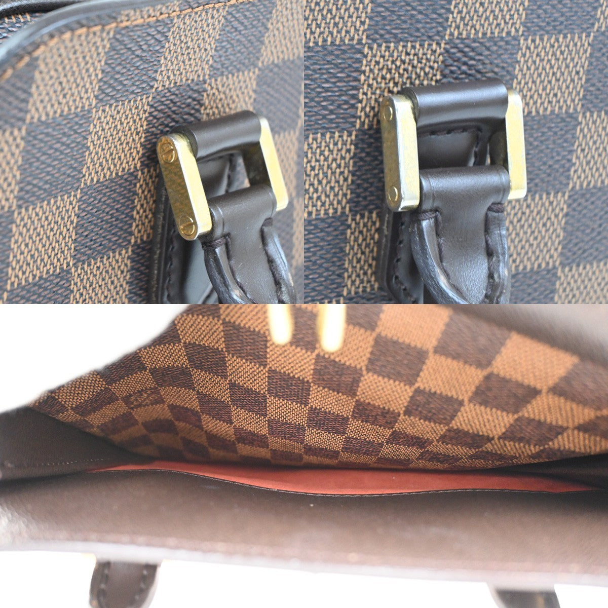 Louis Vuitton Triana Bag Damier Brown Leather Handbag (Pre-Owned)