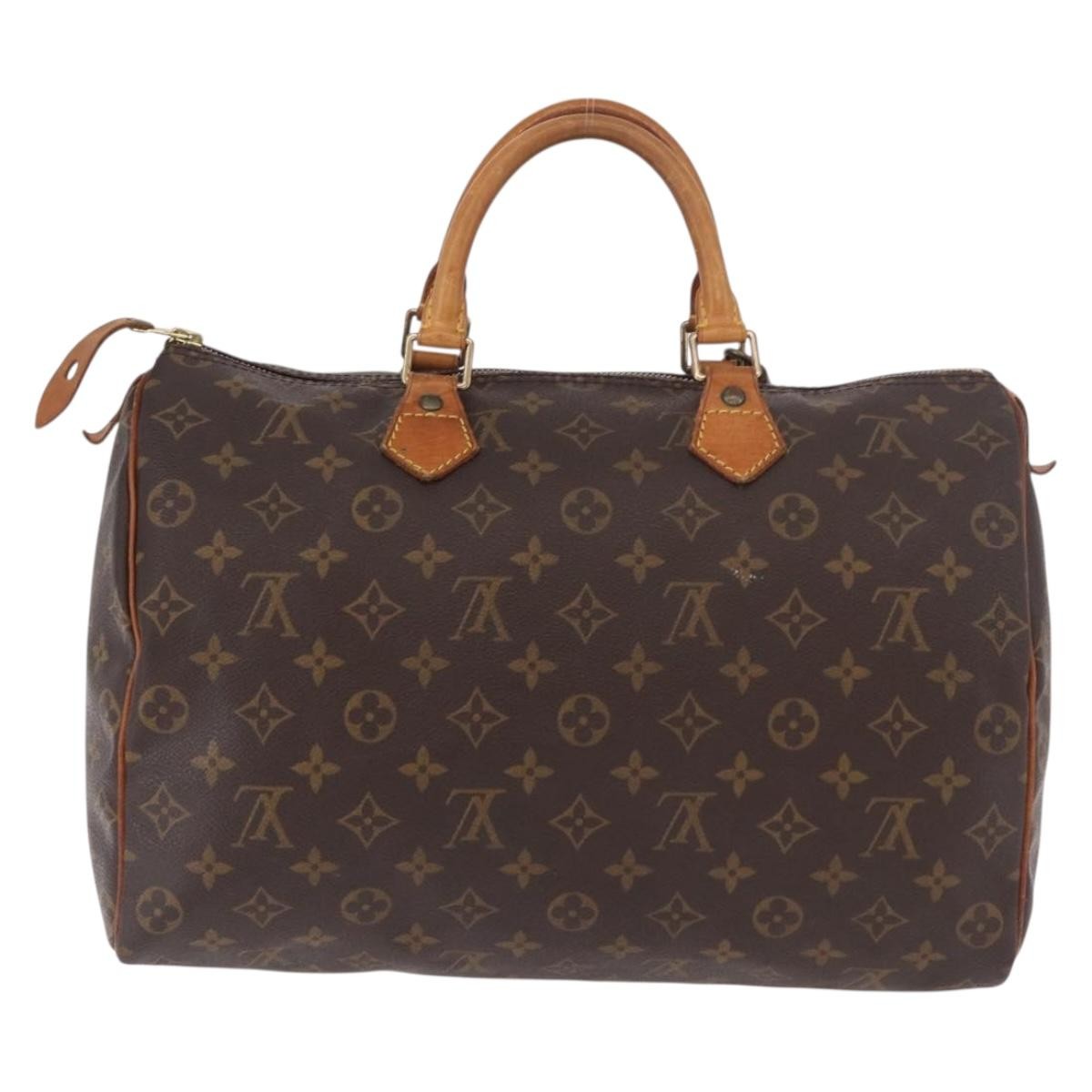 Louis Vuitton Speedy Handbag Monogram Canvas Brown Canvas Handbag (Pre-Owned)