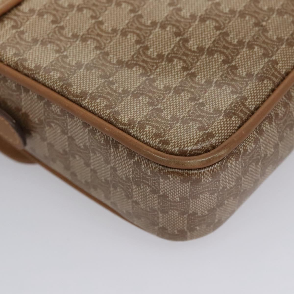Celine Vintage Macadam Shoulder Bag Canvas And Leather Beige Canvas Shoulder Bag Bag (Pre-Owned)