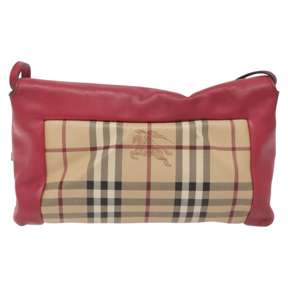 Burberry Nova Check Shoulder Bag Canvas And Leather Beige Pvc Shoulder Bag Bag (Pre-Owned)