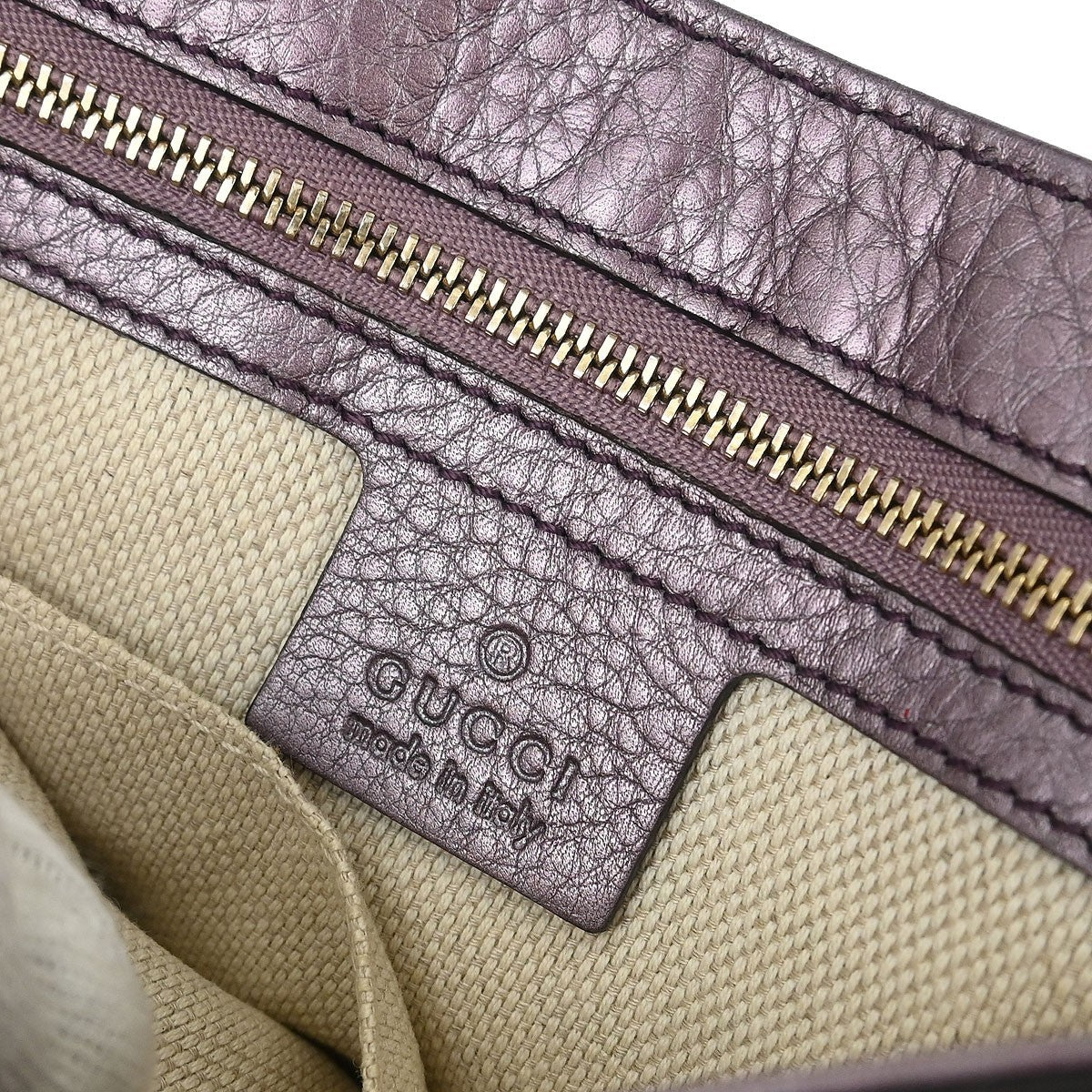 Gucci Soho Chain Crossbody Bag Leather Purple Leather Shoulder Bag Bag (Pre-Owned)