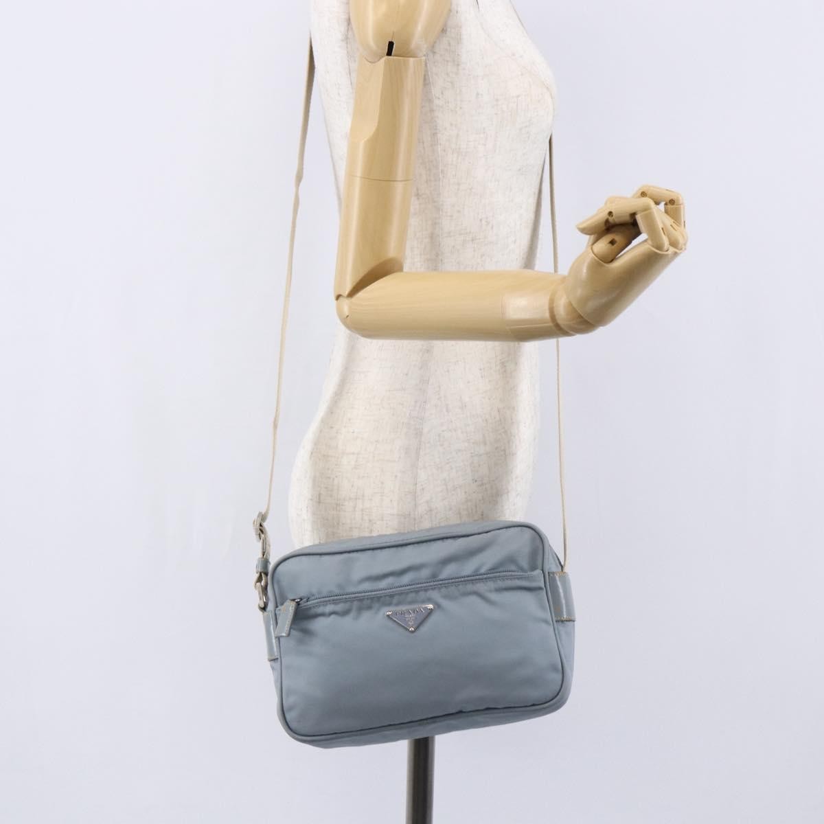 Prada Front Pocket Camera Bag Tessuto Blue Nylon Shoulder Bag Bag (Pre-Owned)