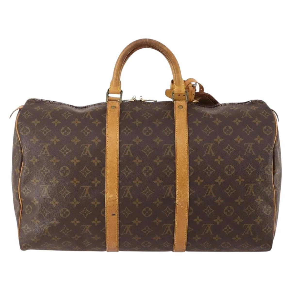 Louis Vuitton Keepall Bag Monogram Canvas Brown Canvas Travel Bag Bag (Pre-Owned)