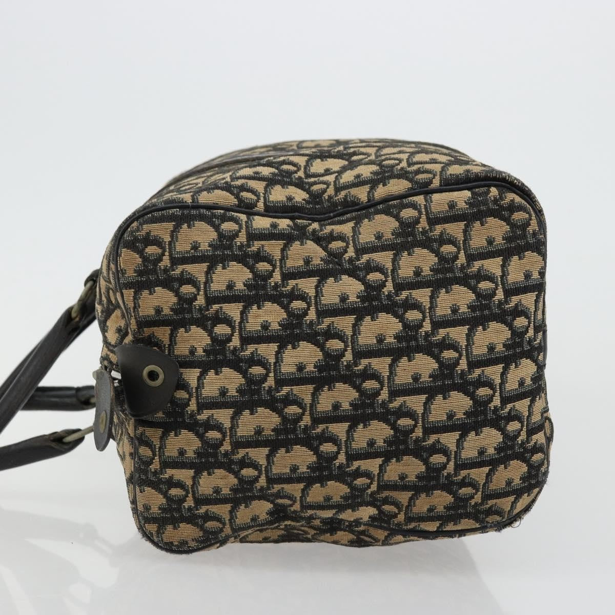 Christian Dior Vintage Trotter Handbag Canvas Navy Canvas Handbag (Pre-Owned)