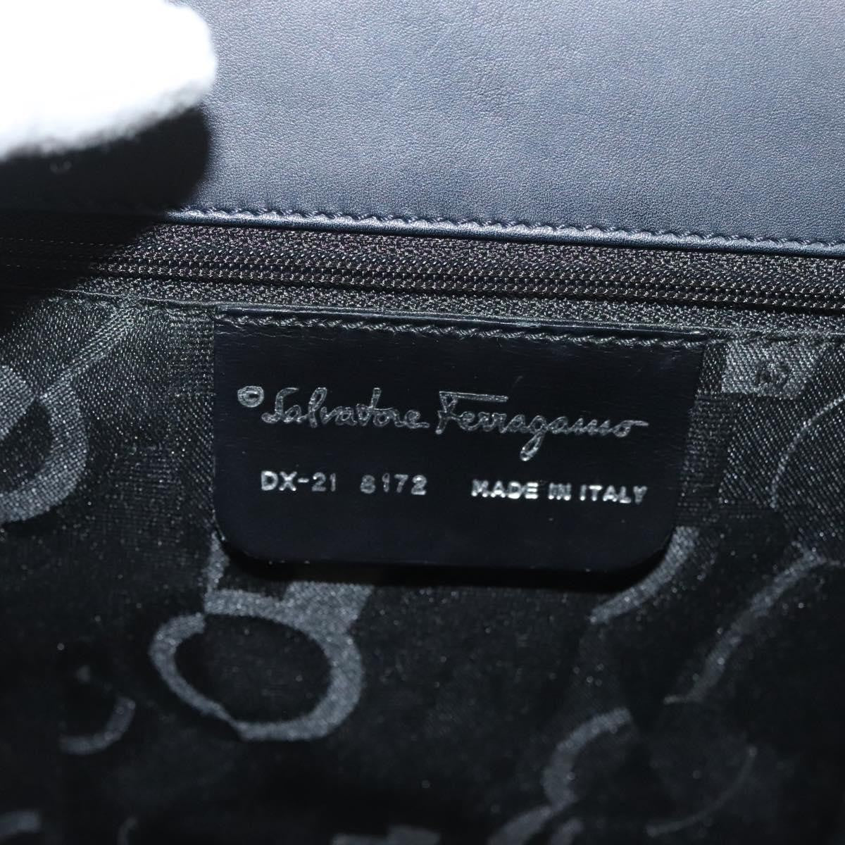 Salvatore Ferragamo Soft W Tote Leather Black Leather Tote Bag Bag (Pre-Owned)