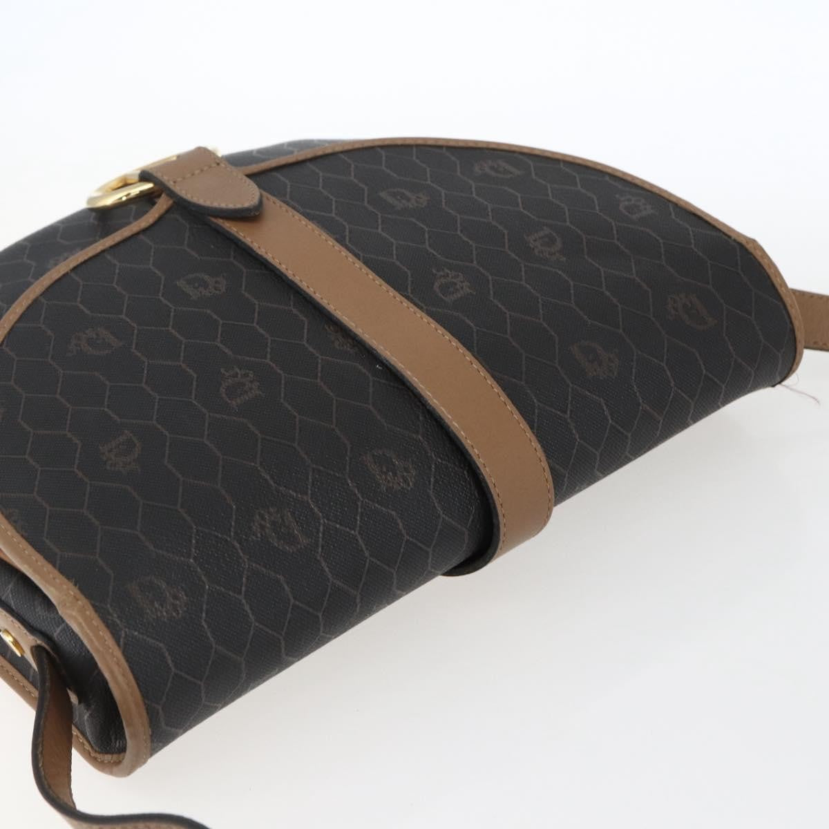 Christian Dior Vintage Honeycomb Shoulder Bag Canvas And Leather Black Canvas Shoulder Bag Bag (Pre-Owned)