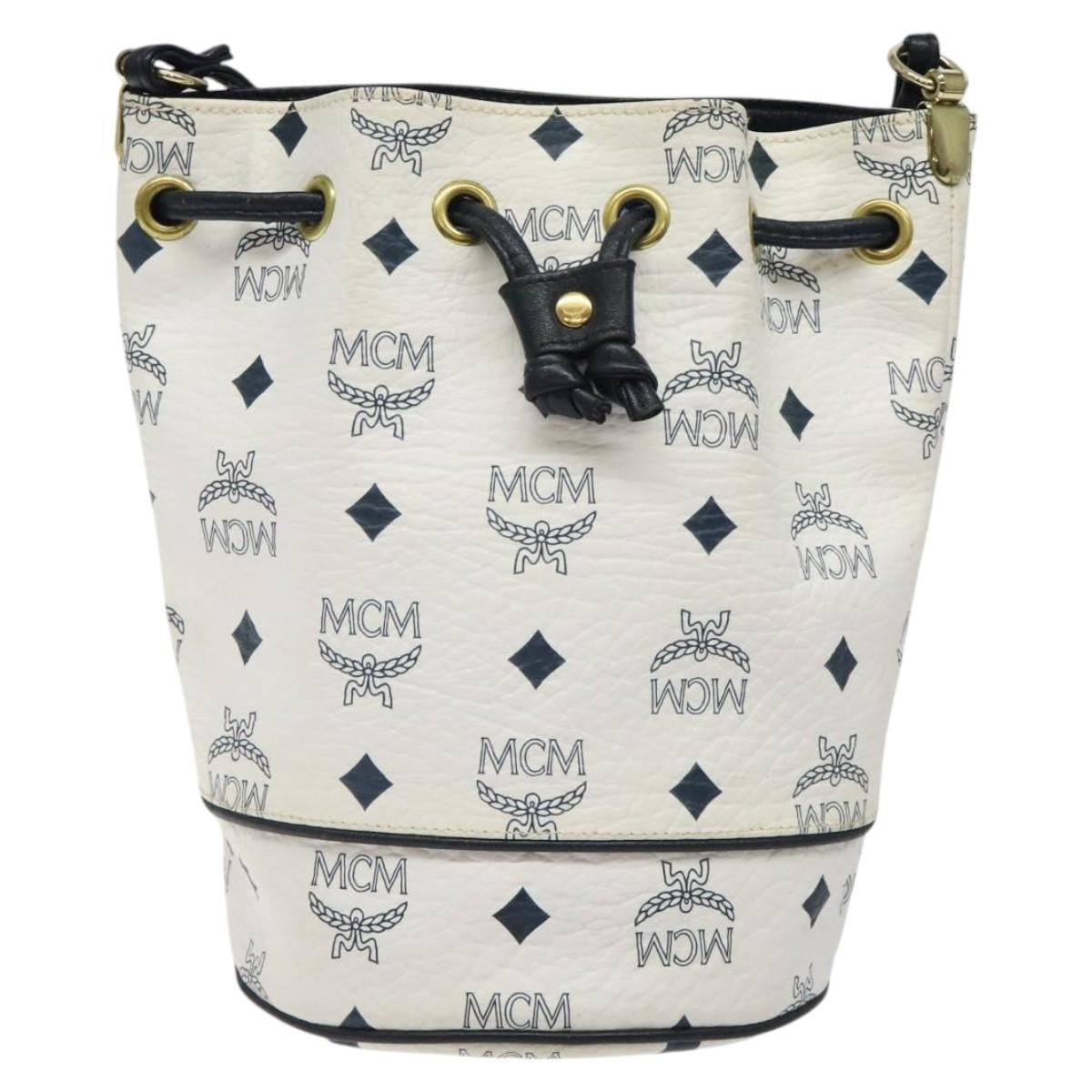 MCM Visetos Shoulder Bag Pvc White Pvc Shoulder Bag Bag (Pre-Owned)