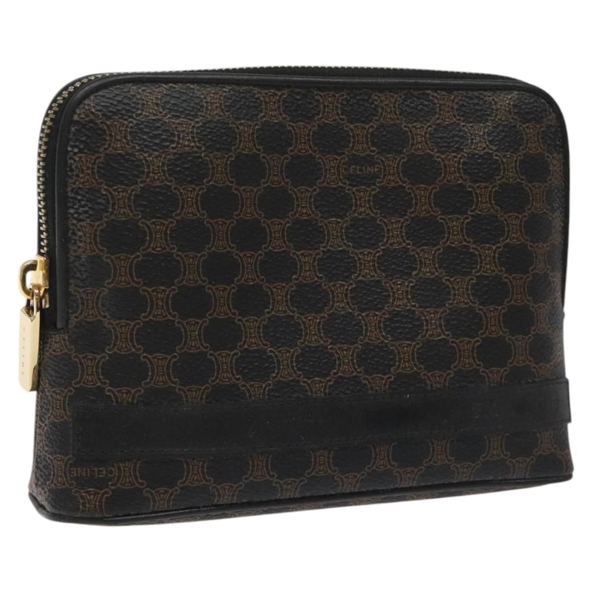 Celine Macadam Pochette Canvas And Leather Black Canvas Clutche & Pouche Bag (Pre-Owned)