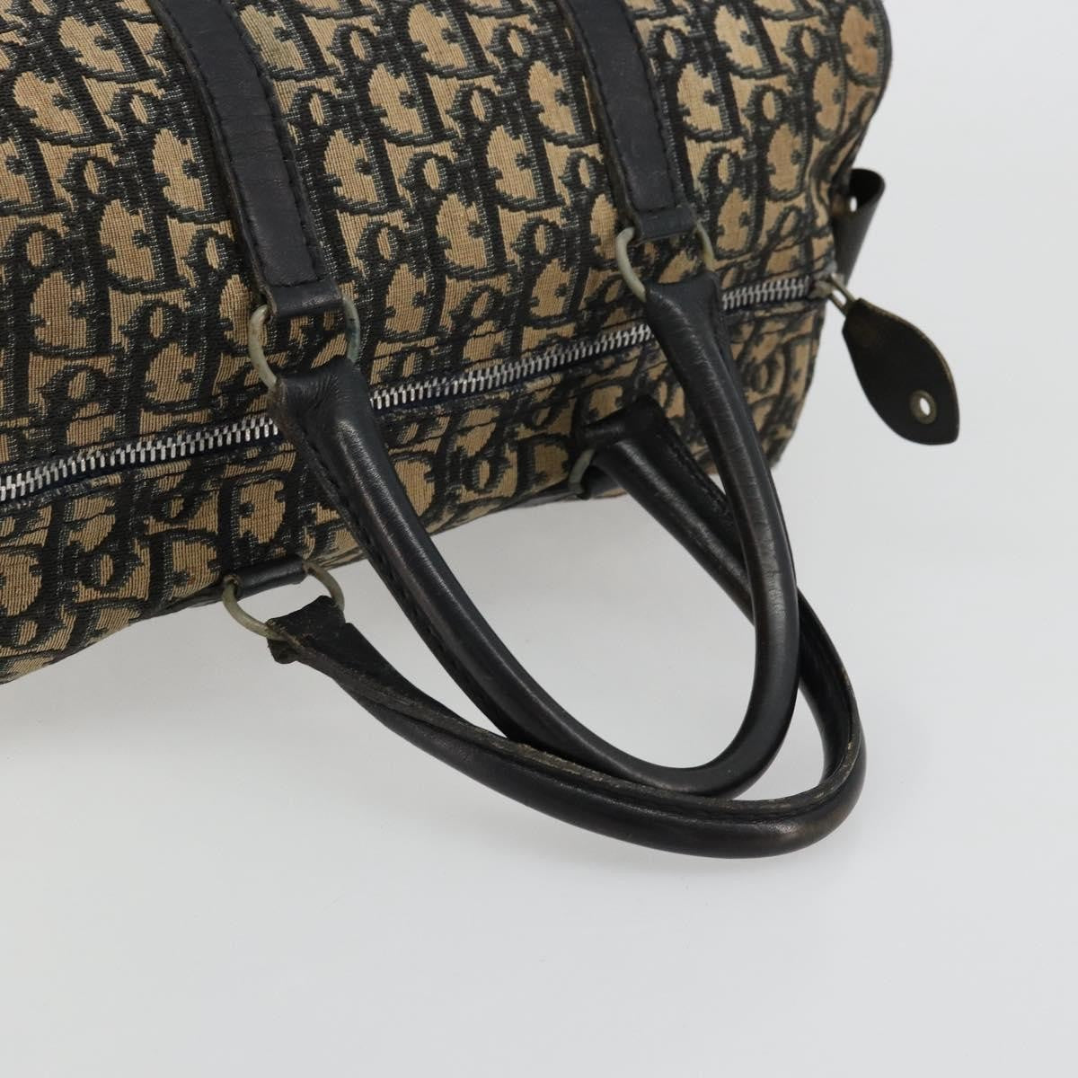 Christian Dior Vintage Trotter Handbag Canvas Navy Canvas Handbag (Pre-Owned)