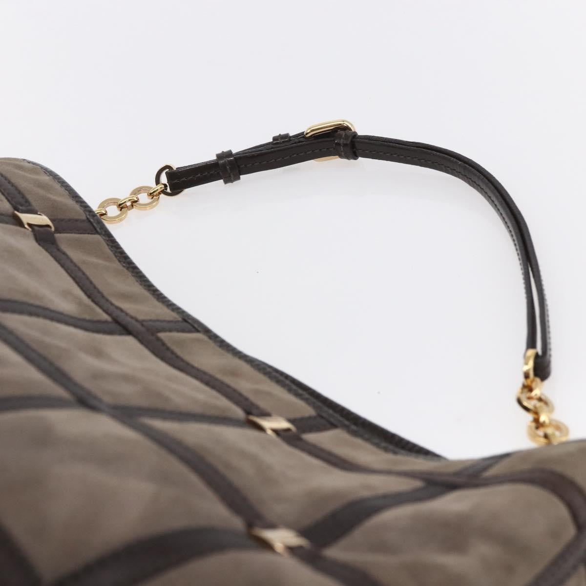Salvatore Ferragamo Vala Shoulder Bag Suede Brown Suede Shoulder Bag Bag (Pre-Owned)