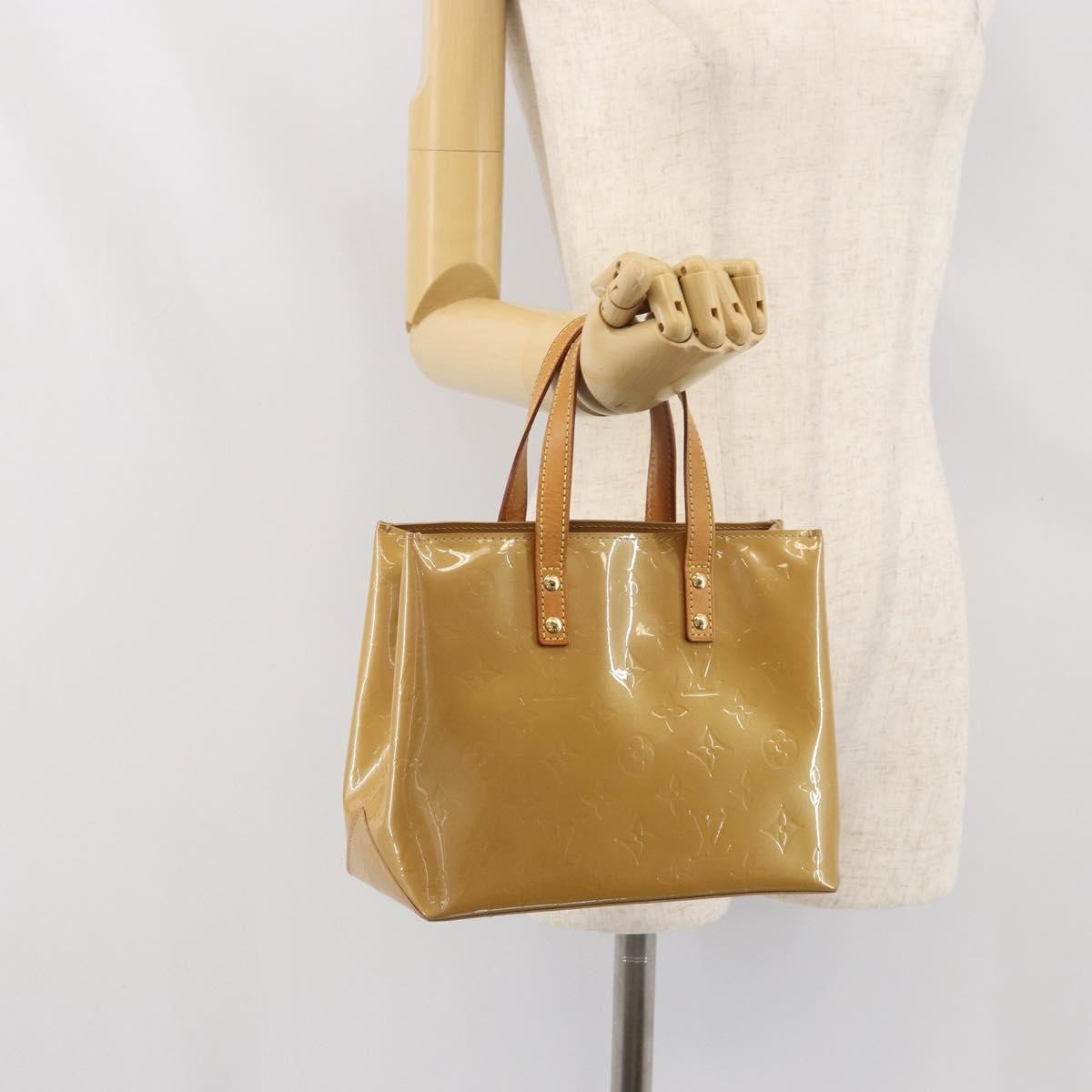 Louis Vuitton Reade Handbag Monogram Vernis Beige Patent_Leather Handbag (Pre-Owned)