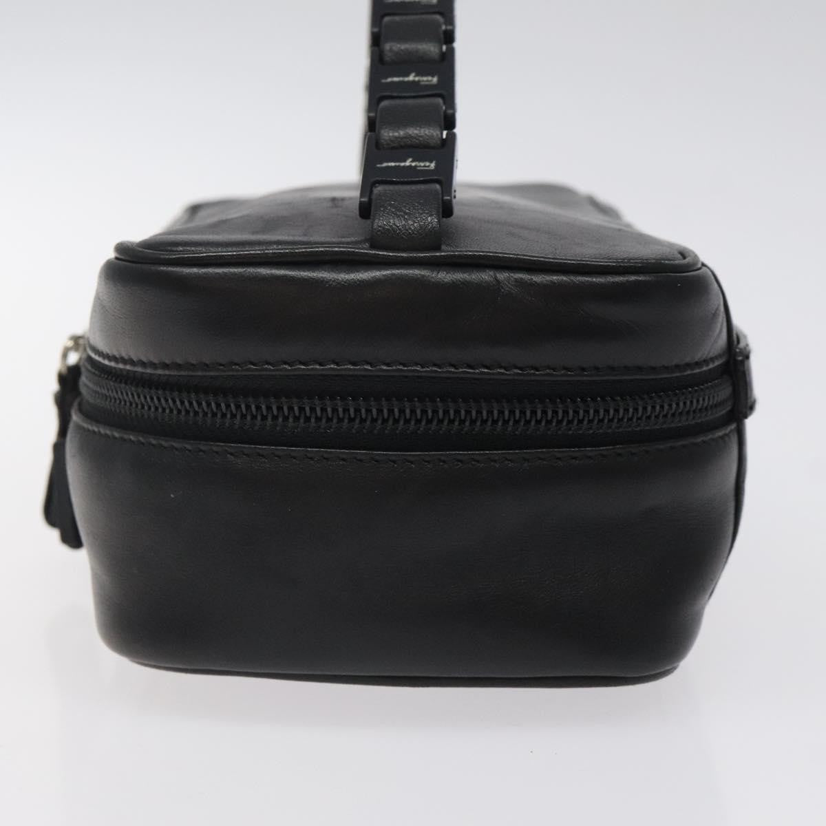 Salvatore Ferragamo Vala Clutch Bag Leather Black Leather Clutche & Pouche Bag (Pre-Owned)