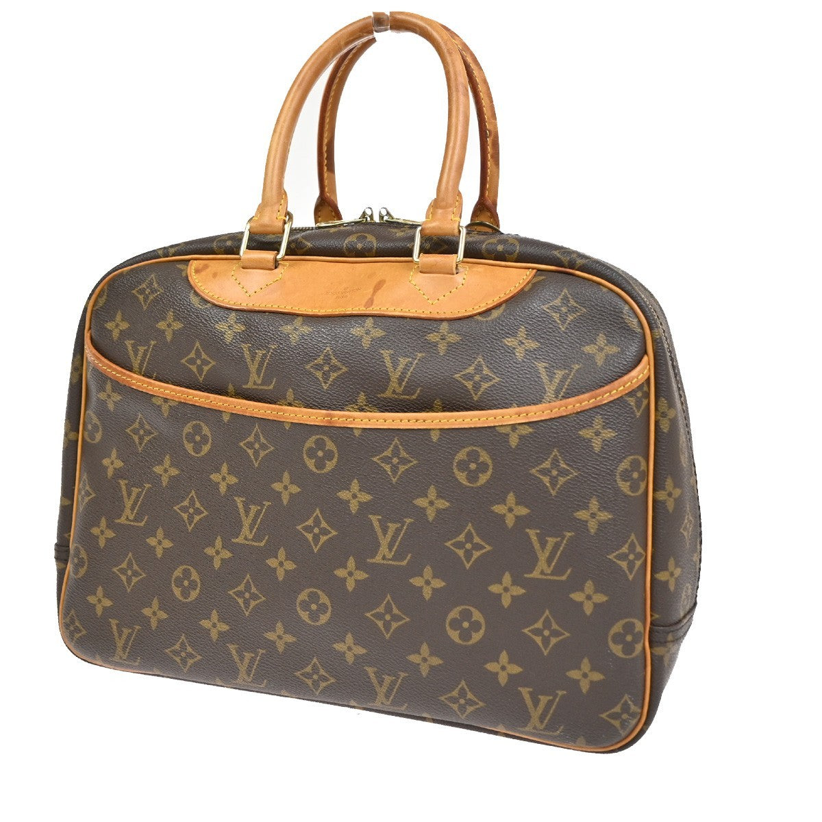Louis Vuitton Deauville Handbag Monogram Canvas Brown Canvas Handbag (Pre-Owned)