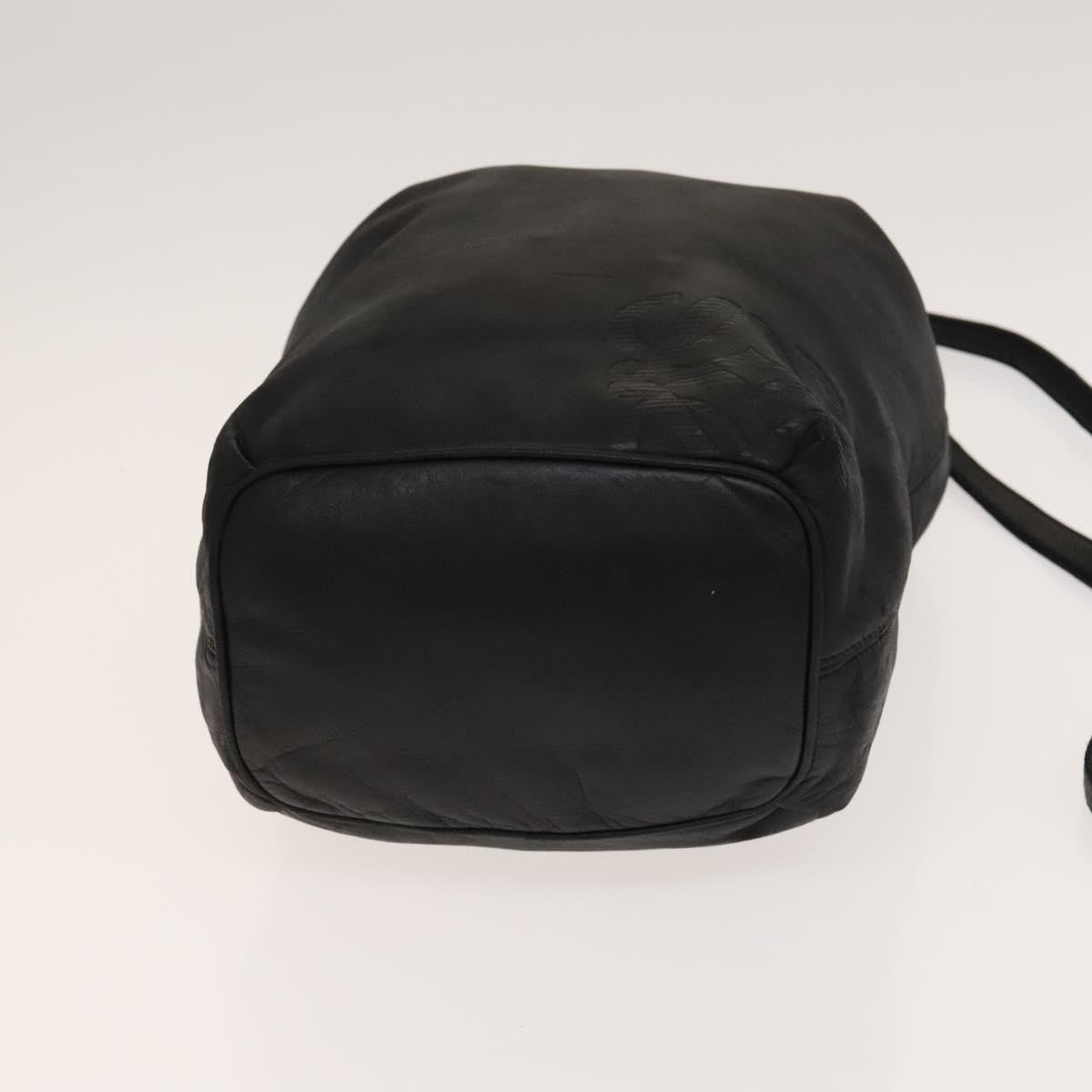 Loewe Anagram Shoulder Bag Leather Black Leather Shoulder Bag Bag (Pre-Owned)