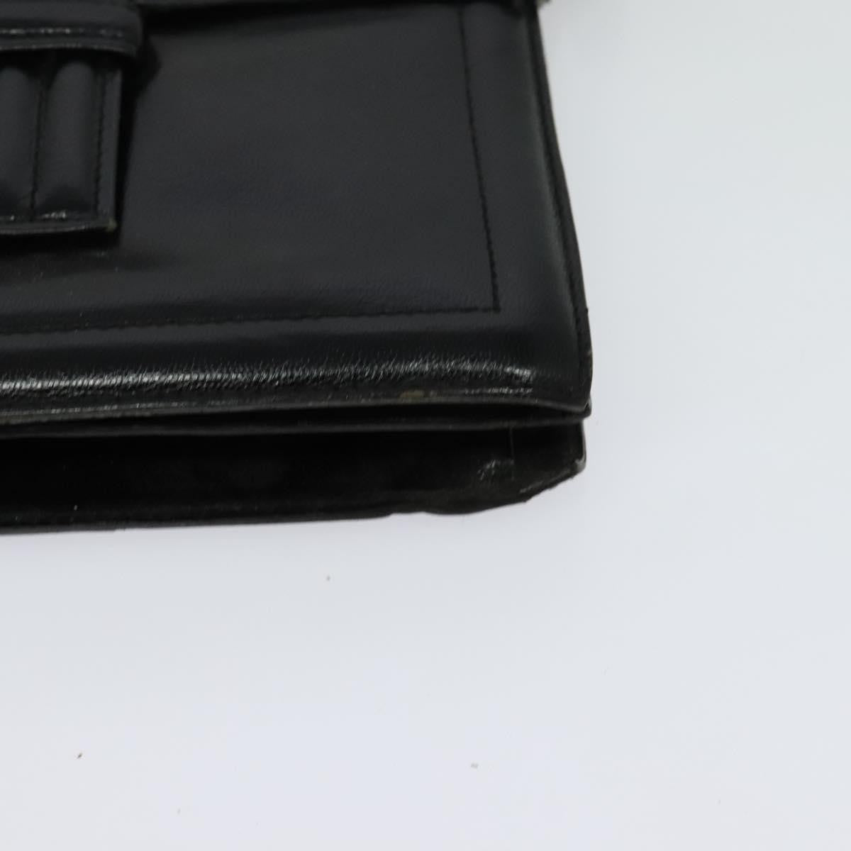 Saint Laurent Vintage Shoulder Bag Leather Black Leather Shoulder Bag Bag (Pre-Owned)