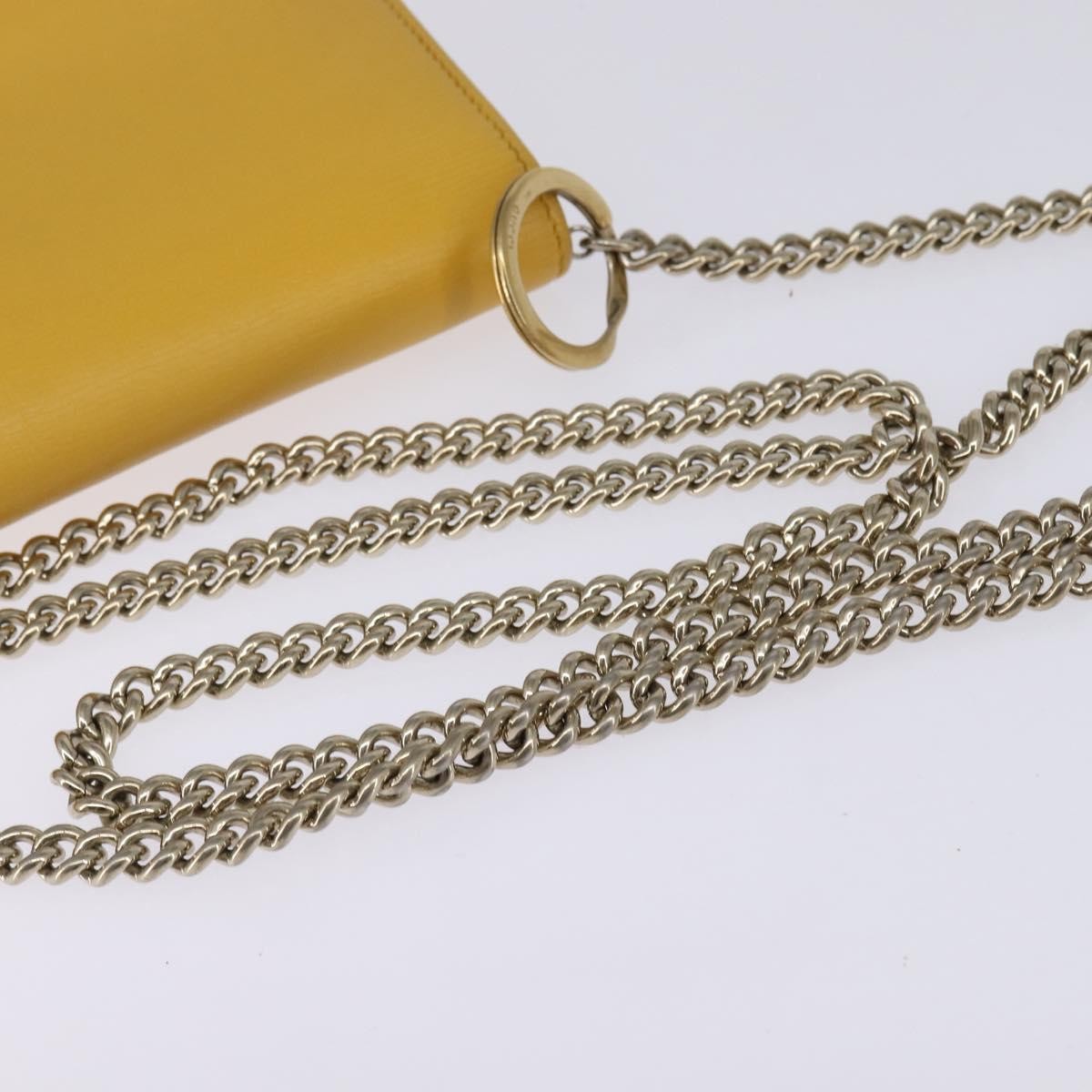 Gucci Betty Chain Wallet Leather Yellow Leather Clutche & Pouche Bag (Pre-Owned)