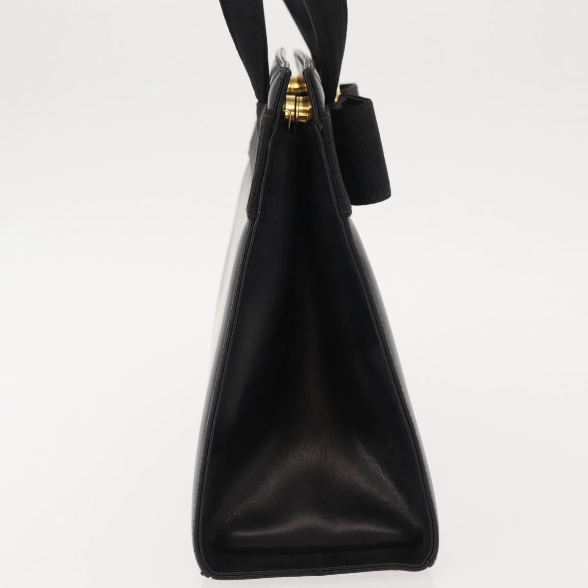 Salvatore Ferragamo Vala Handbag Leather Black Leather Handbag (Pre-Owned)