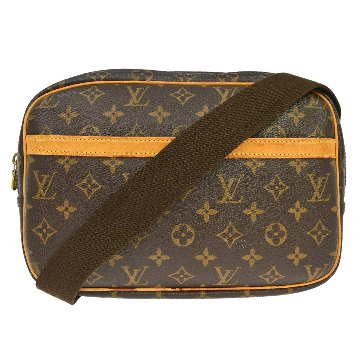 Louis Vuitton Reporter Bag Monogram Canvas Brown Canvas Shoulder Bag Bag (Pre-Owned)