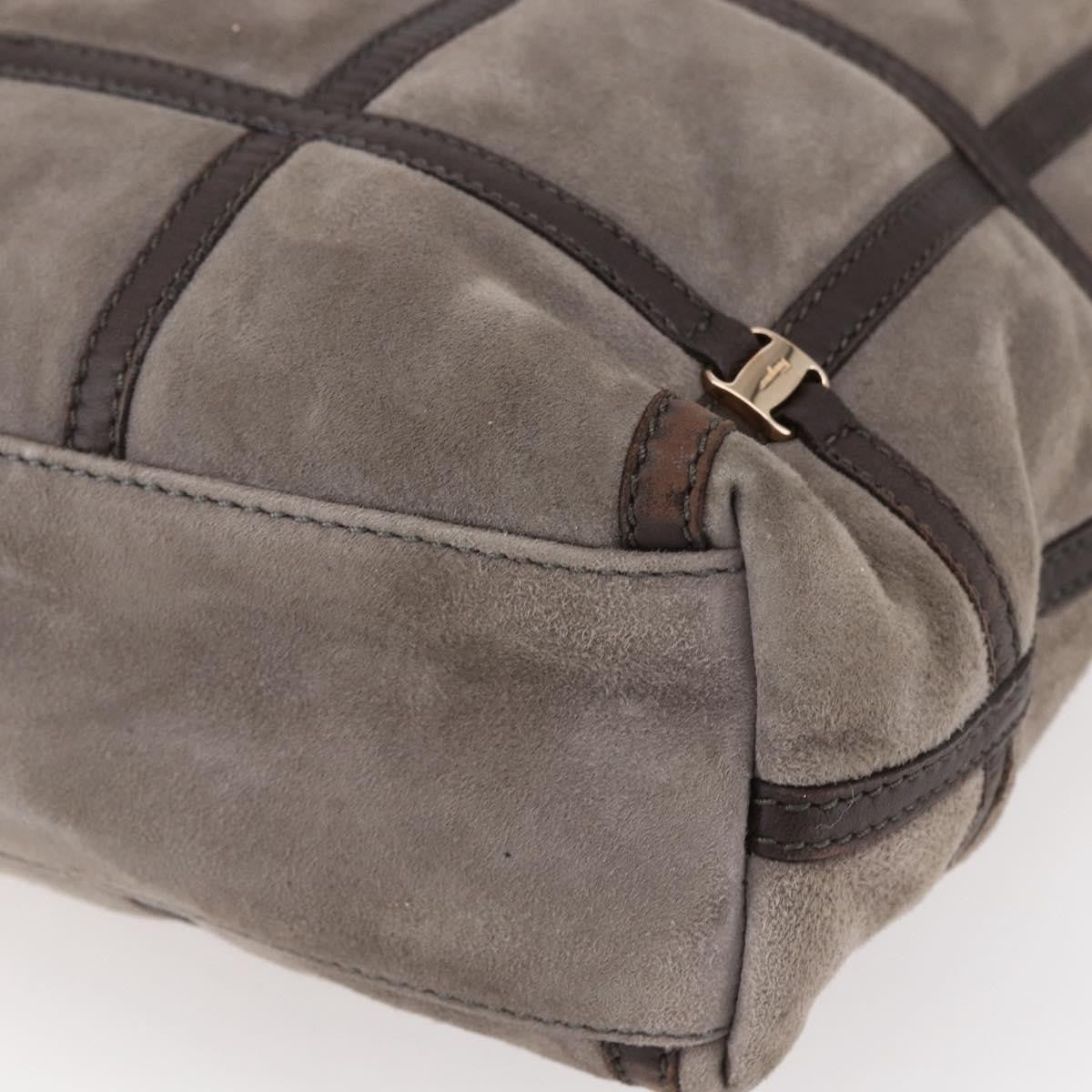 Salvatore Ferragamo Vala Shoulder Bag Suede Brown Suede Shoulder Bag Bag (Pre-Owned)