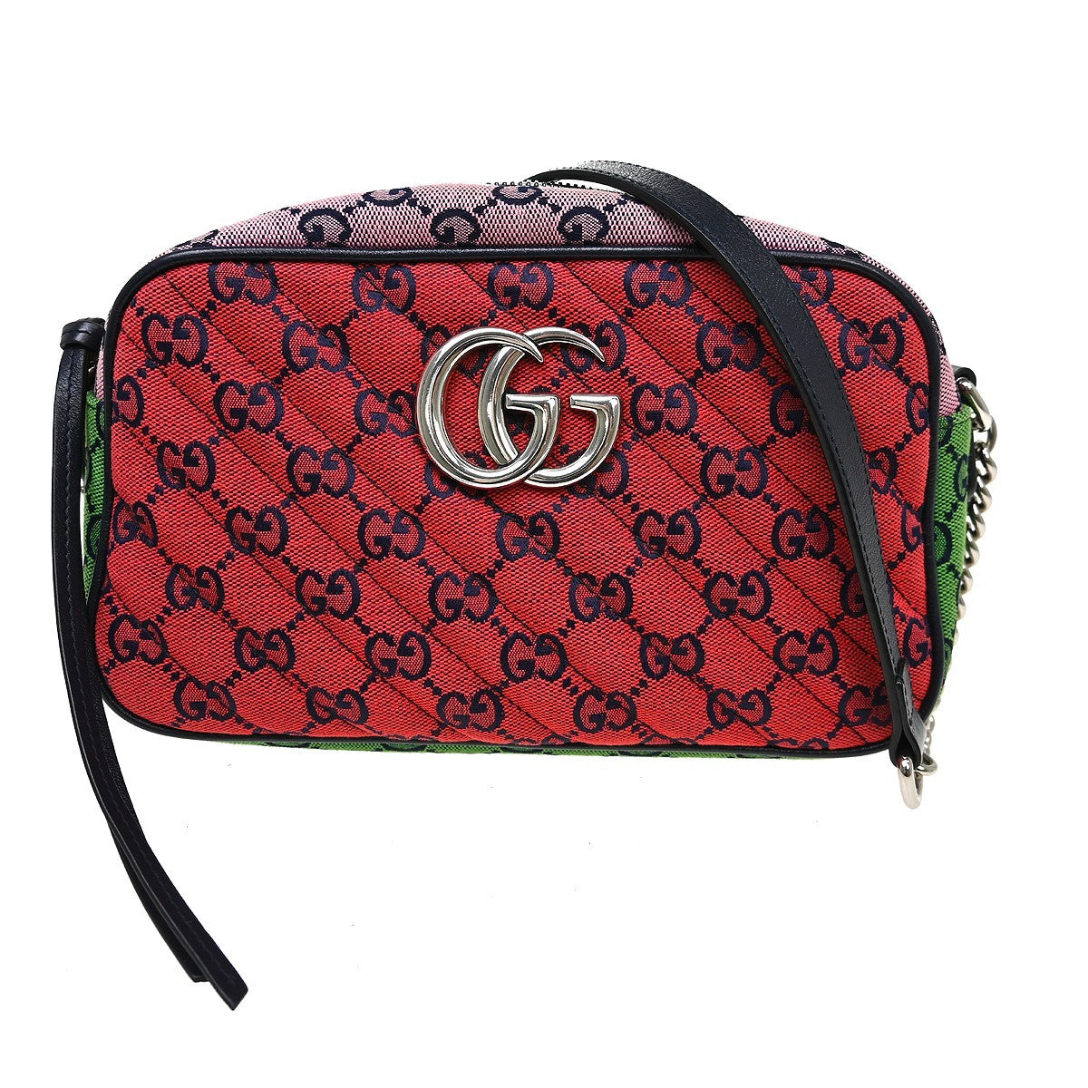 Gucci Gg Marmont Camera Bag Canvas Multicolour Canvas Handbag (Pre-Owned)