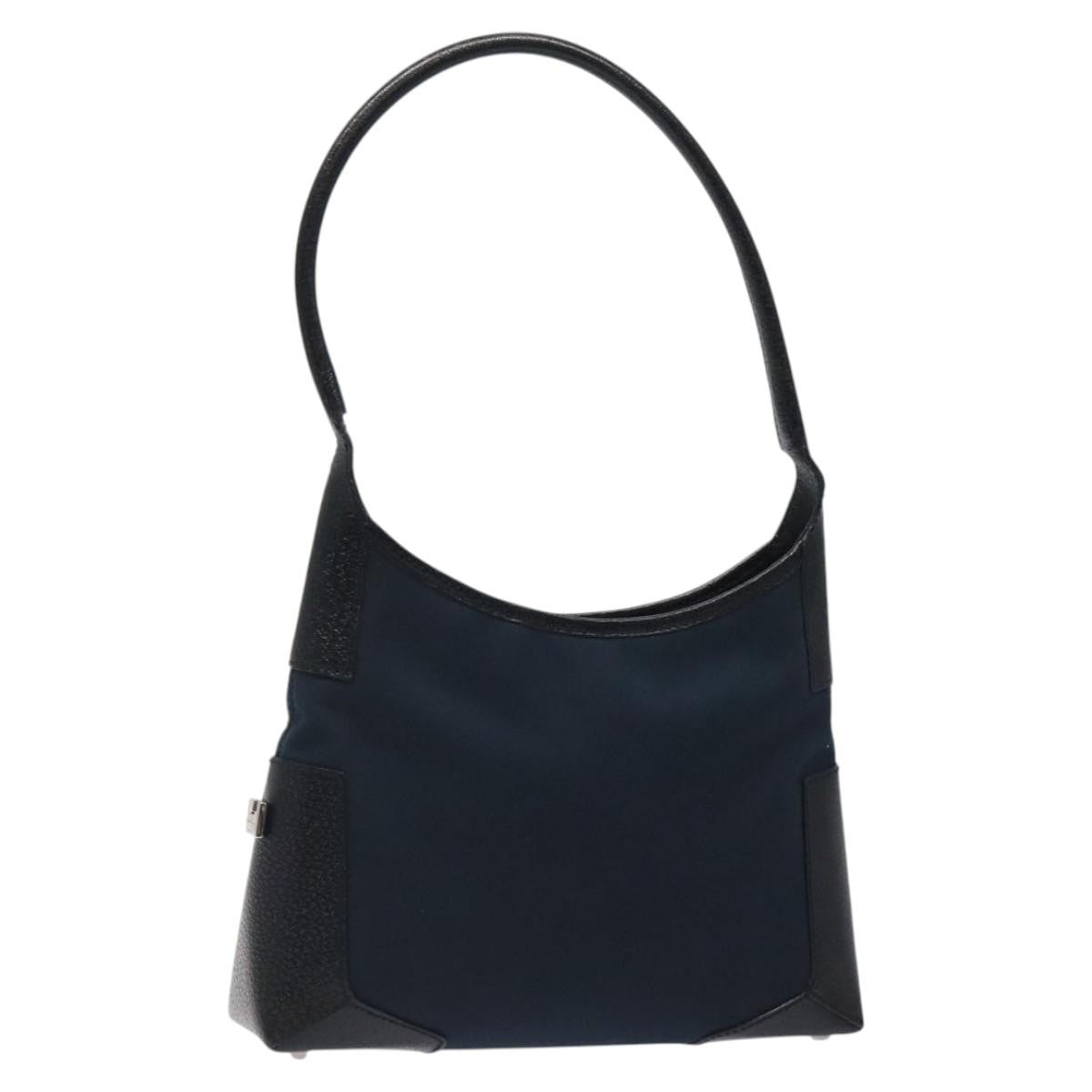Salvatore Ferragamo Vintage Shoulder Bag Canvas Navy Canvas Shoulder Bag Bag (Pre-Owned)