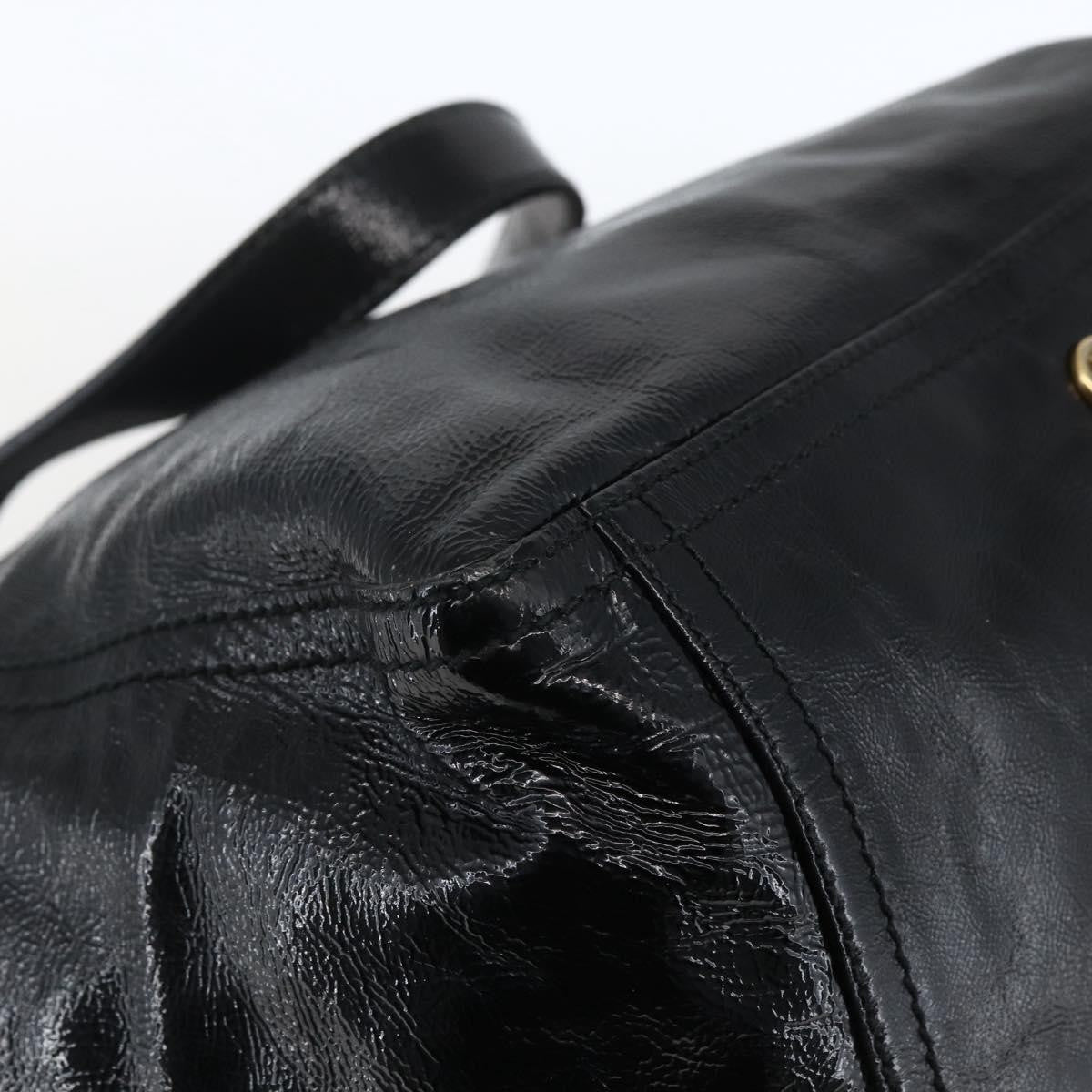 Saint Laurent Downtown Handbag Patent Black Patent_Leather Tote Bag Bag (Pre-Owned)