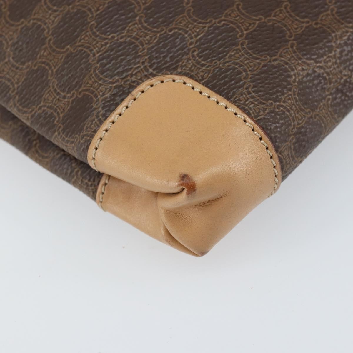 Celine Vintage Macadam Tote Bag Canvas And Leather Brown Canvas Tote Bag Bag (Pre-Owned)