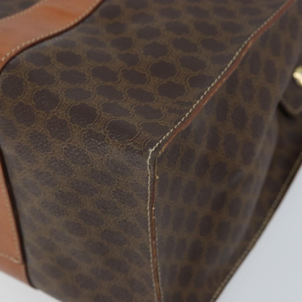 Celine Vintage Macadam Handbag Canvas And Leather Brown Canvas Tote Bag Bag (Pre-Owned)