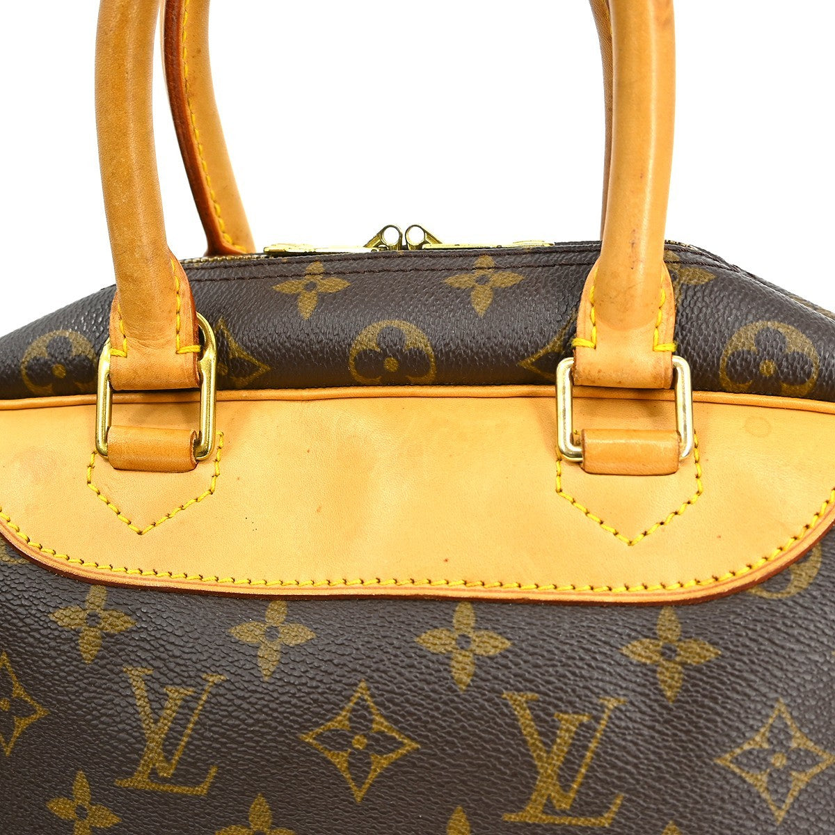 Louis Vuitton Deauville Handbag Monogram Canvas Brown Canvas Handbag (Pre-Owned)