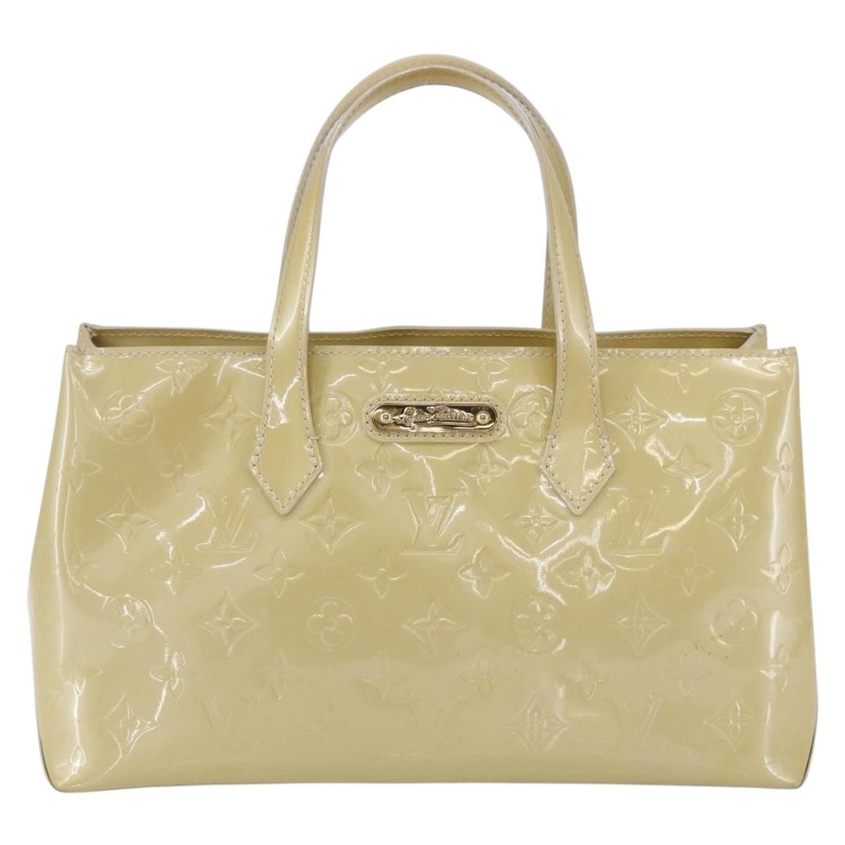 Louis Vuitton Wilshire Handbag Monogram Vernis Beige Patent_Leather Handbag (Pre-Owned)