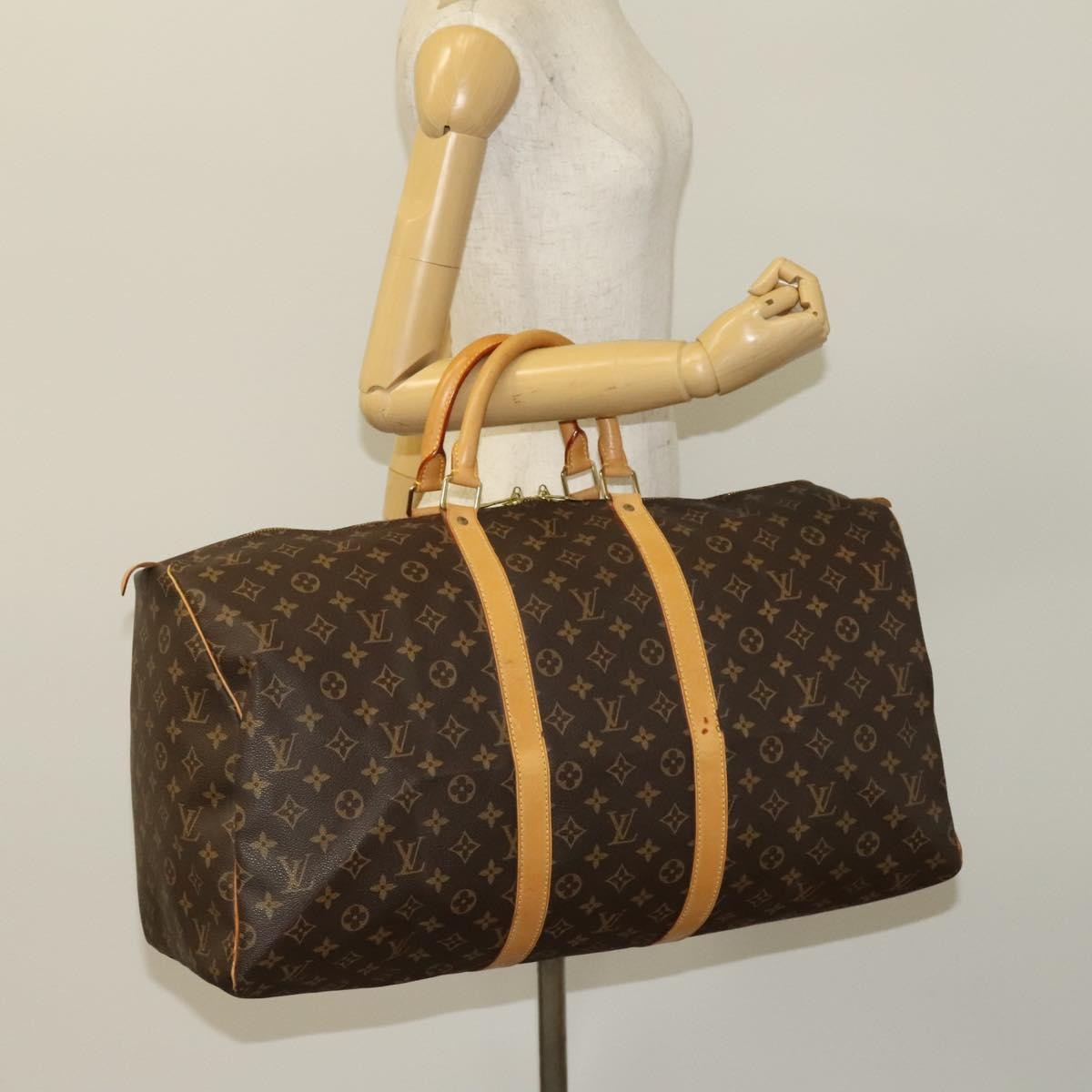Louis Vuitton Keepall Bag Monogram Canvas Brown Canvas Travel Bag Bag (Pre-Owned)